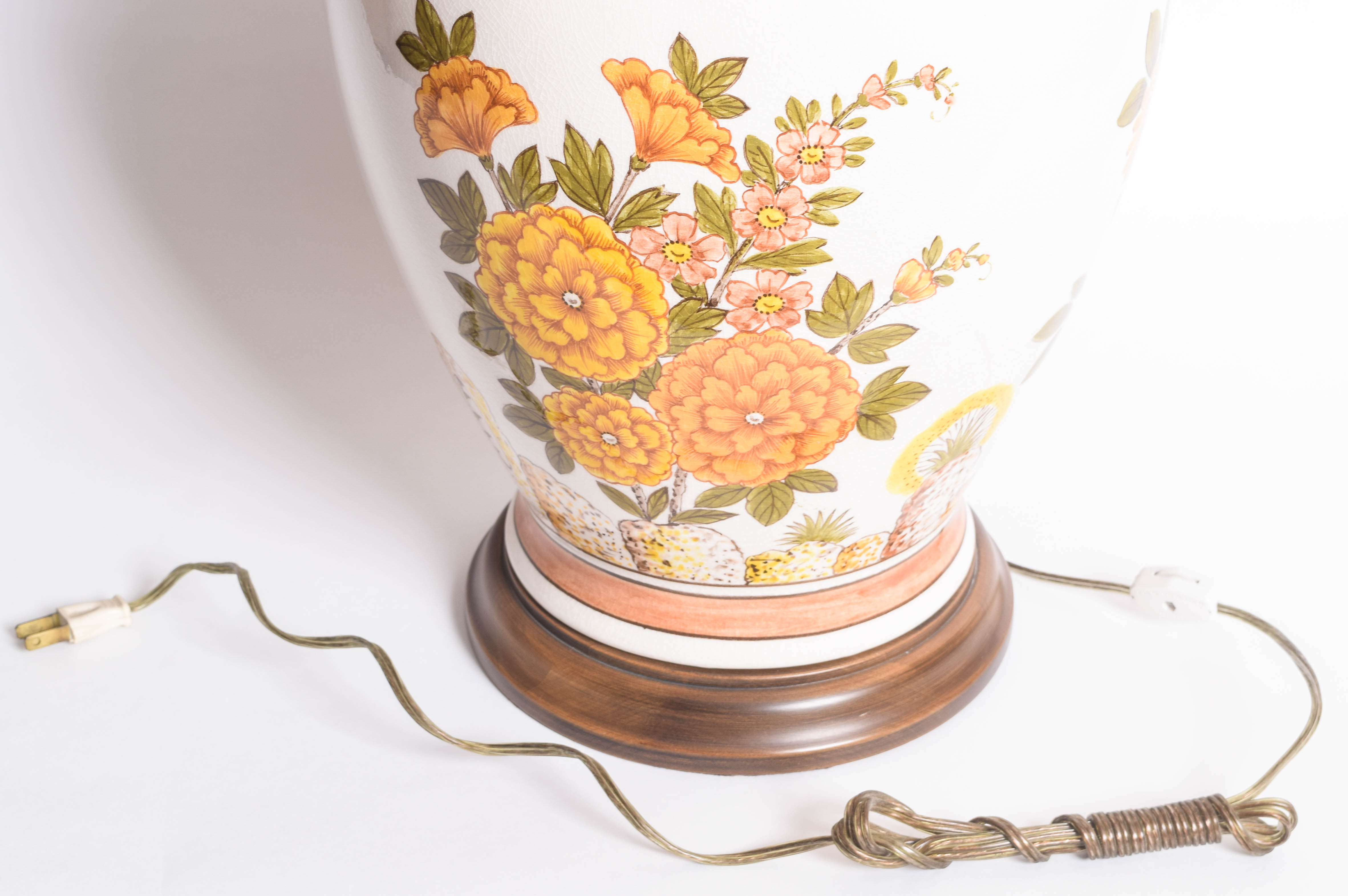 Vintage Ceramic Ginger Jar Table Lamp