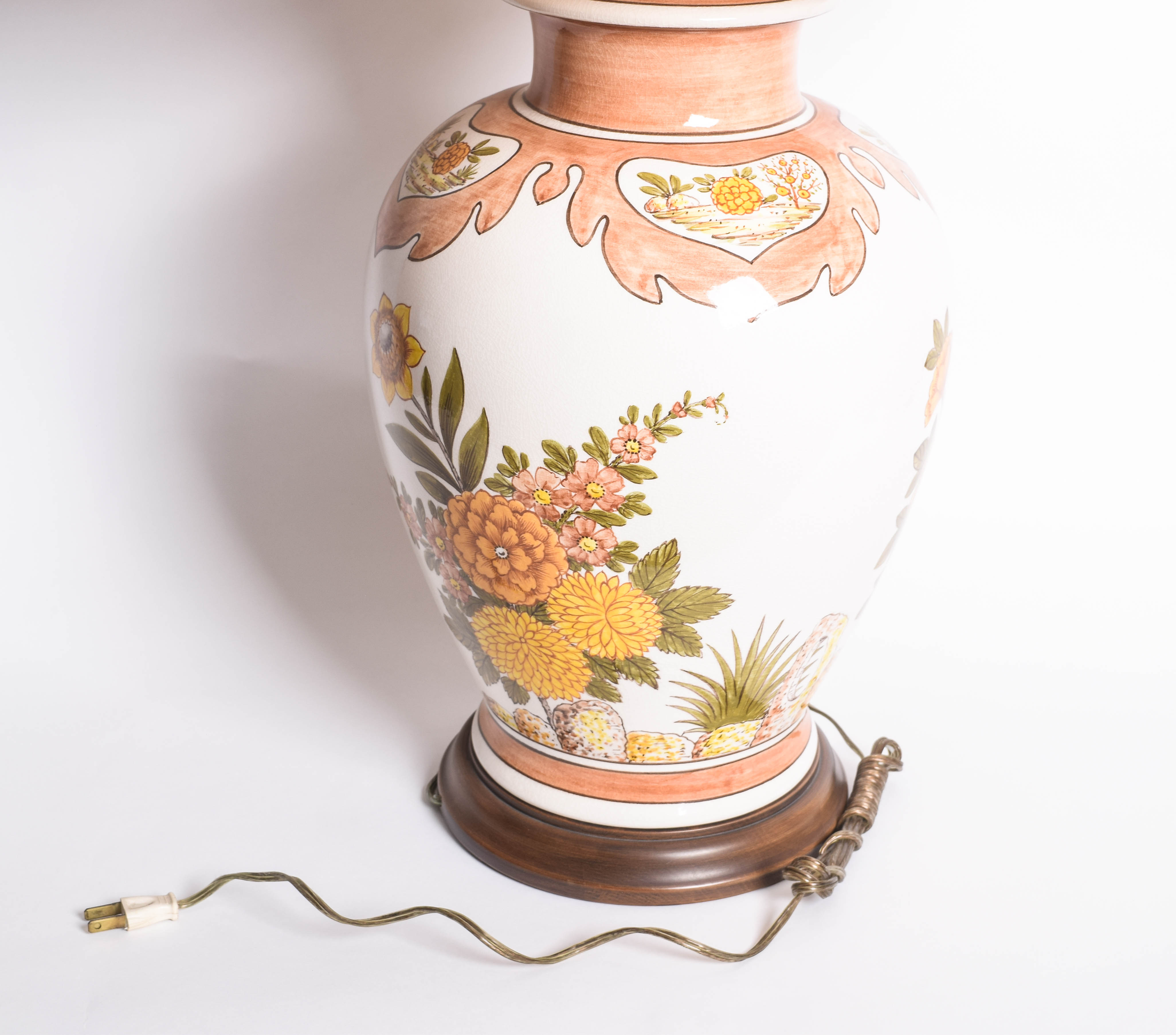 Vintage Ceramic Ginger Jar Table Lamp