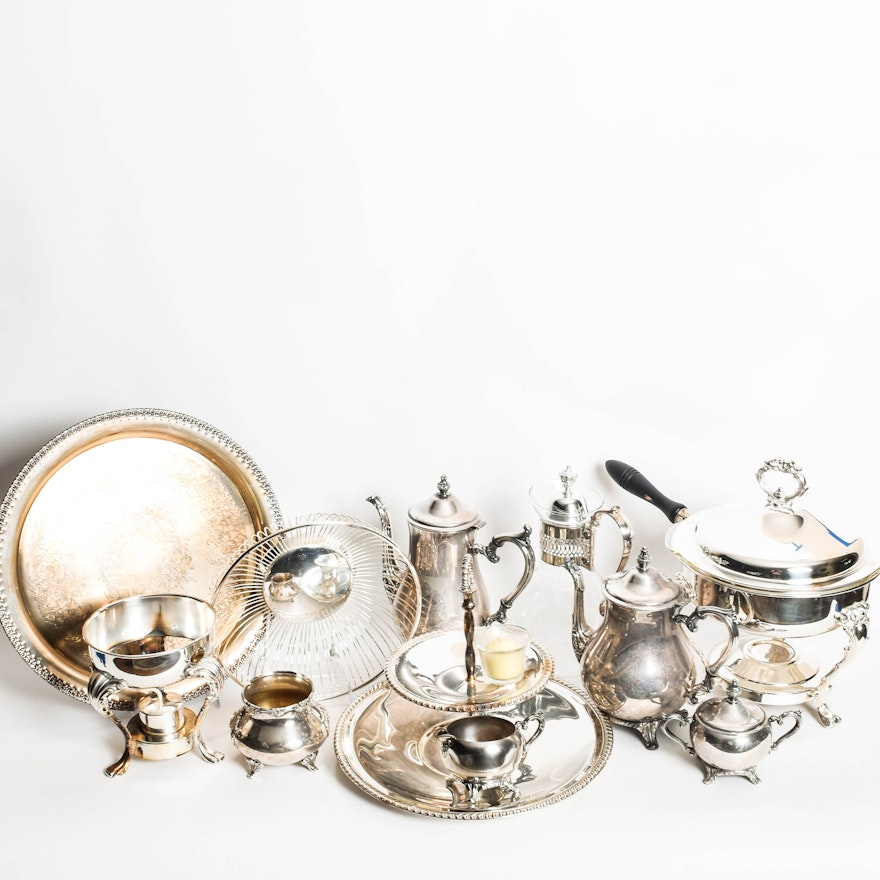Collection of Vintage Plated Silver Serveware