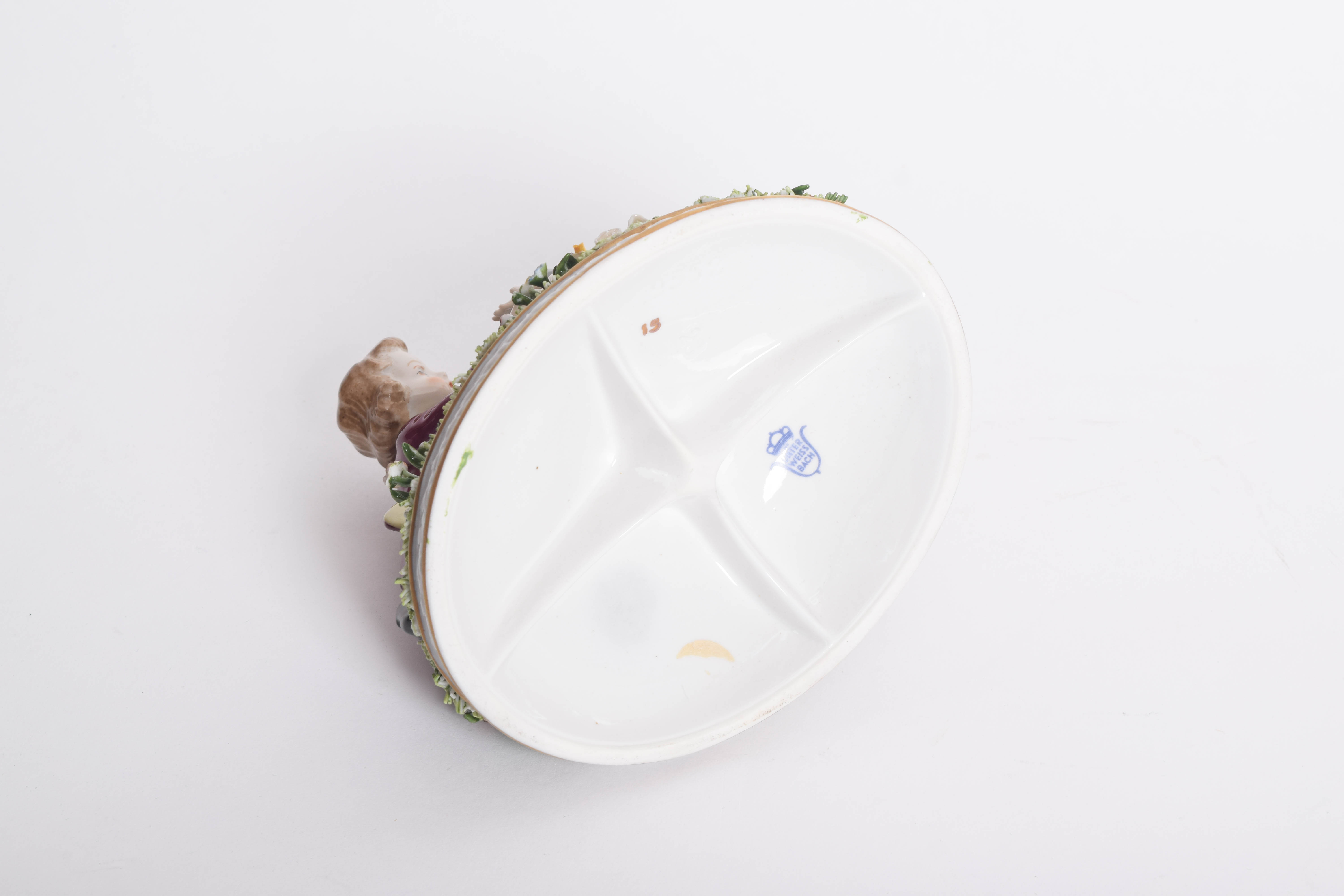 Pair of Porcelain Dresden Lace Figurines