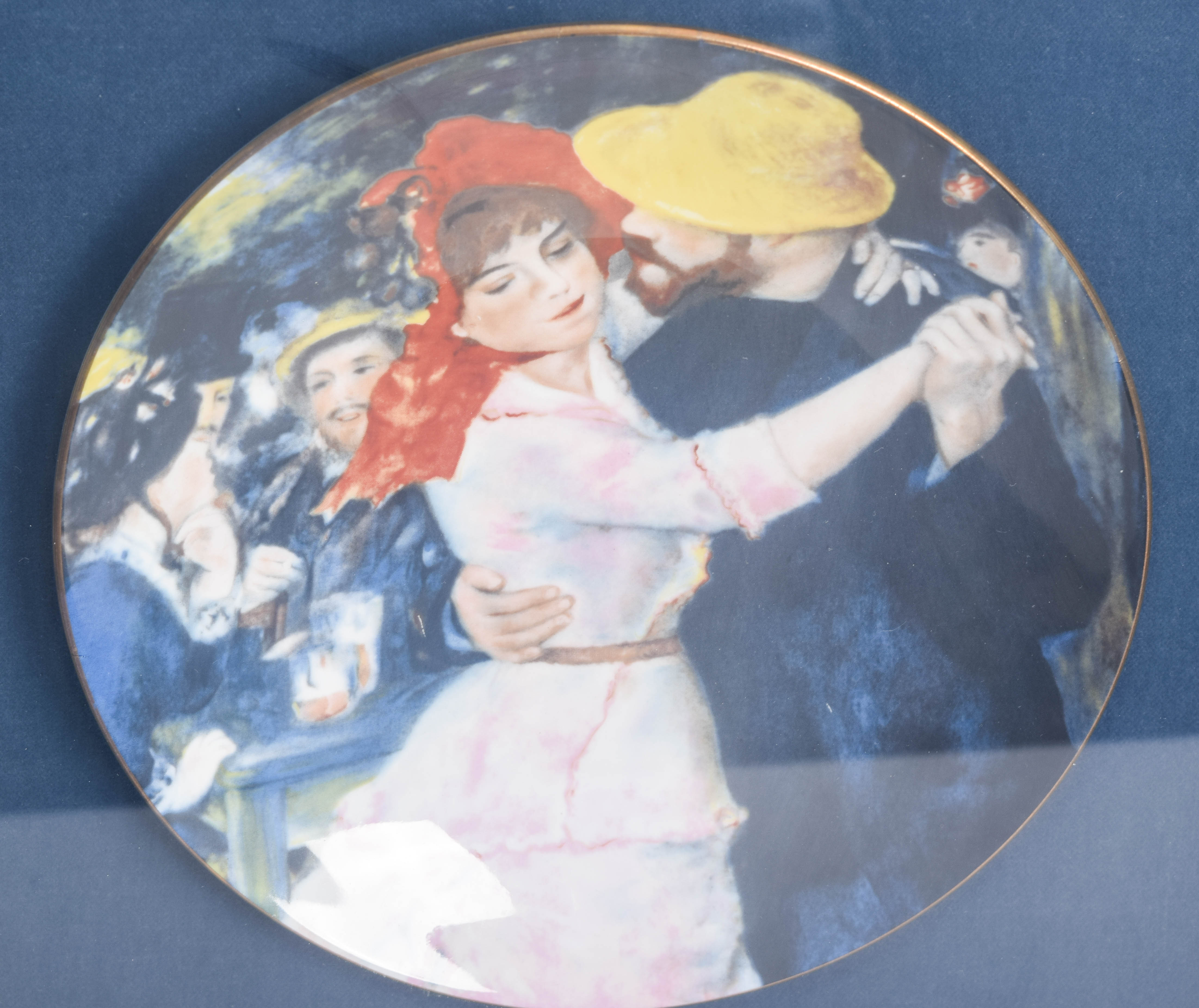 Assortment of Renoir Collection by Crown Staffordshire Framed Porcelain Plates