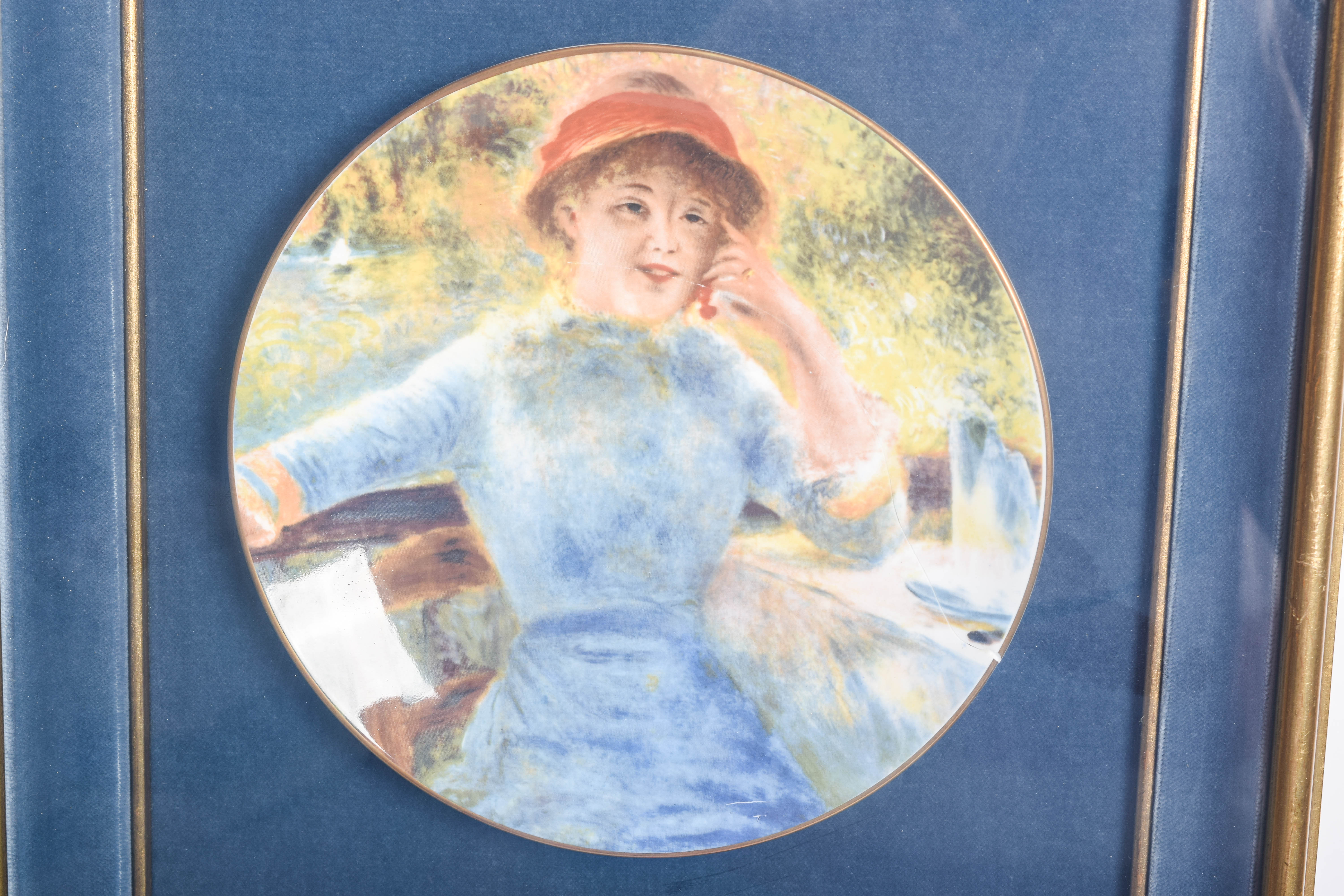 Assortment of Renoir Collection by Crown Staffordshire Framed Porcelain Plates