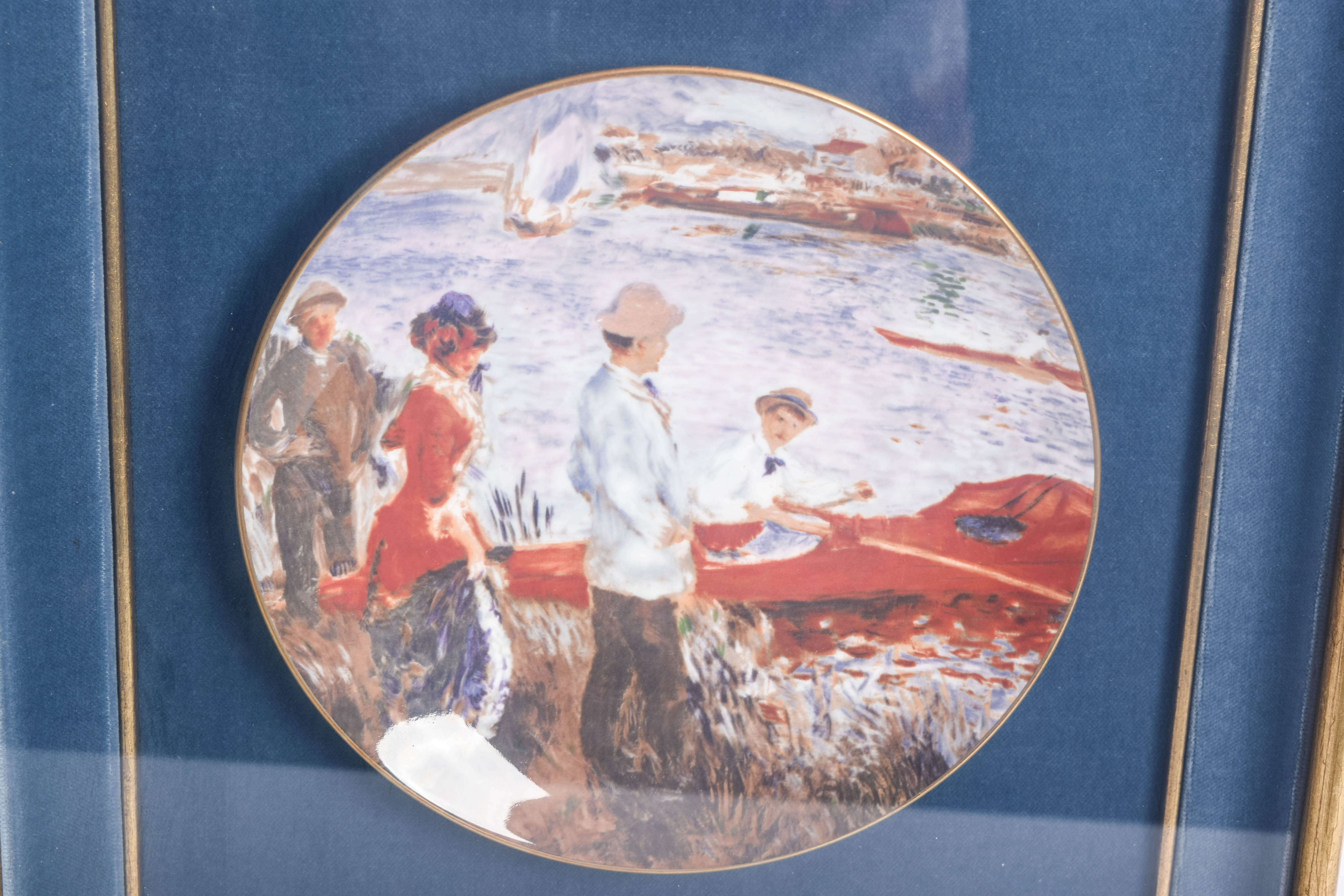 Assortment of Renoir Collection by Crown Staffordshire Framed Porcelain Plates