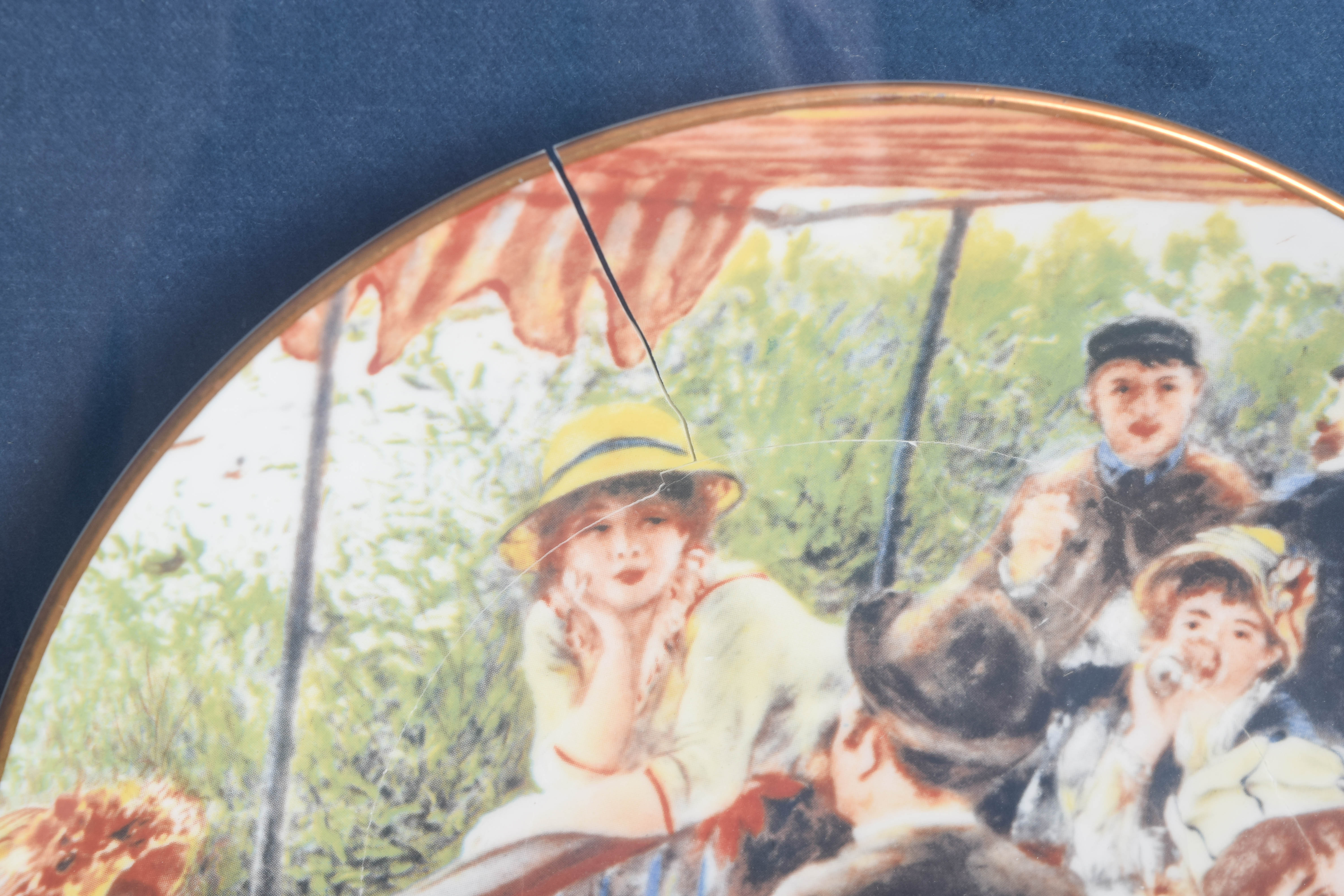 Assortment of Renoir Collection by Crown Staffordshire Framed Porcelain Plates