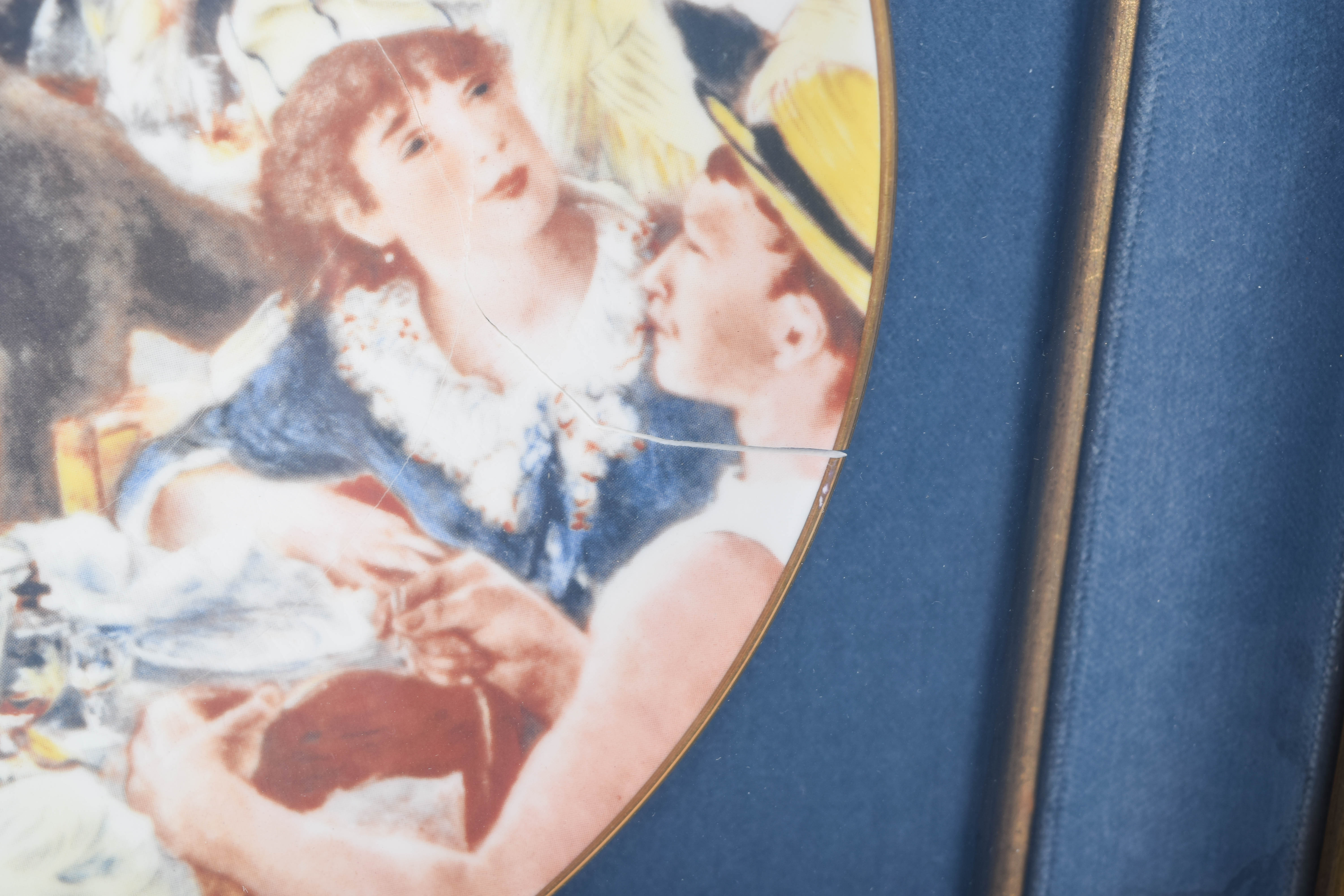 Assortment of Renoir Collection by Crown Staffordshire Framed Porcelain Plates