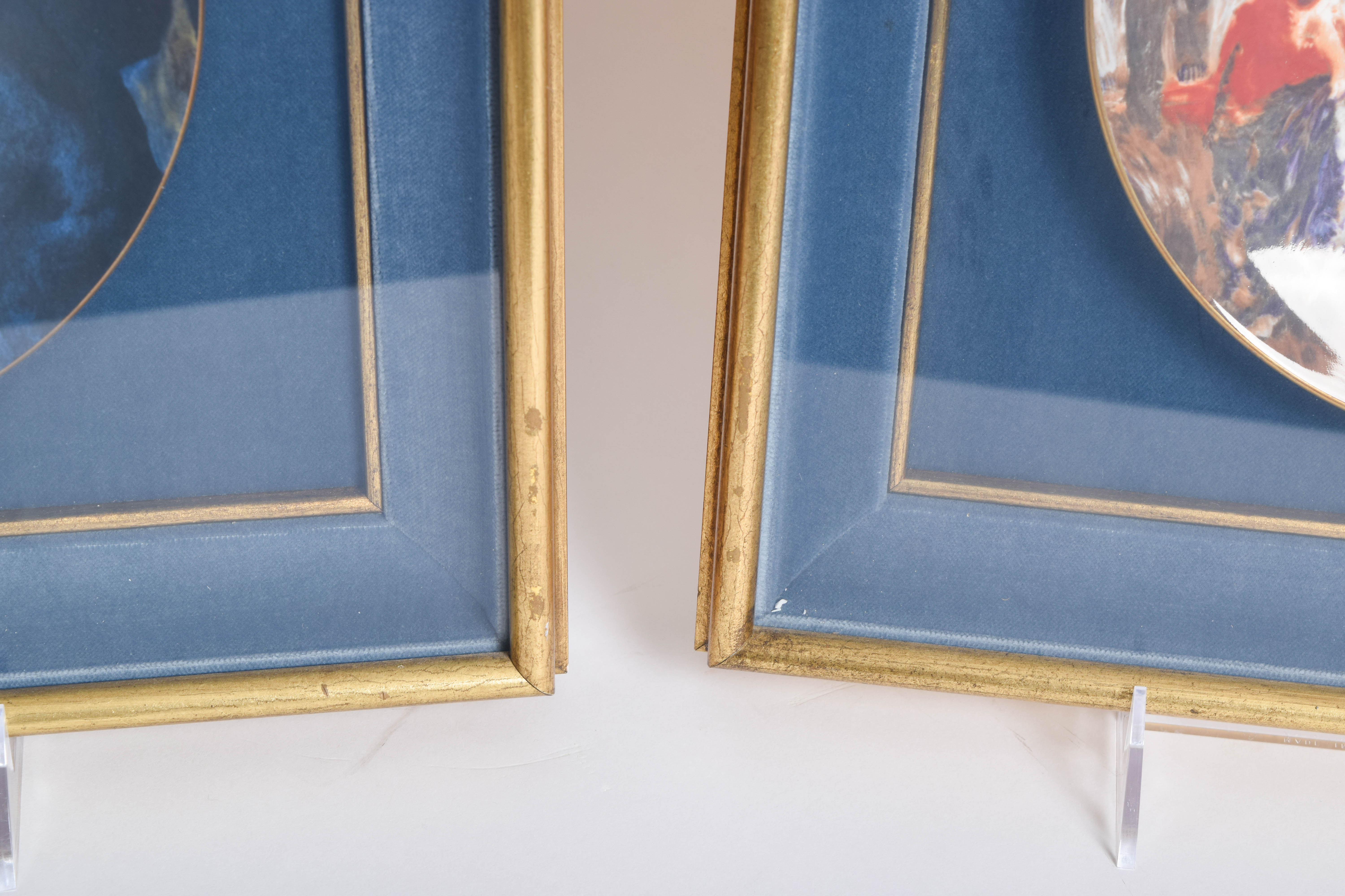 Assortment of Renoir Collection by Crown Staffordshire Framed Porcelain Plates