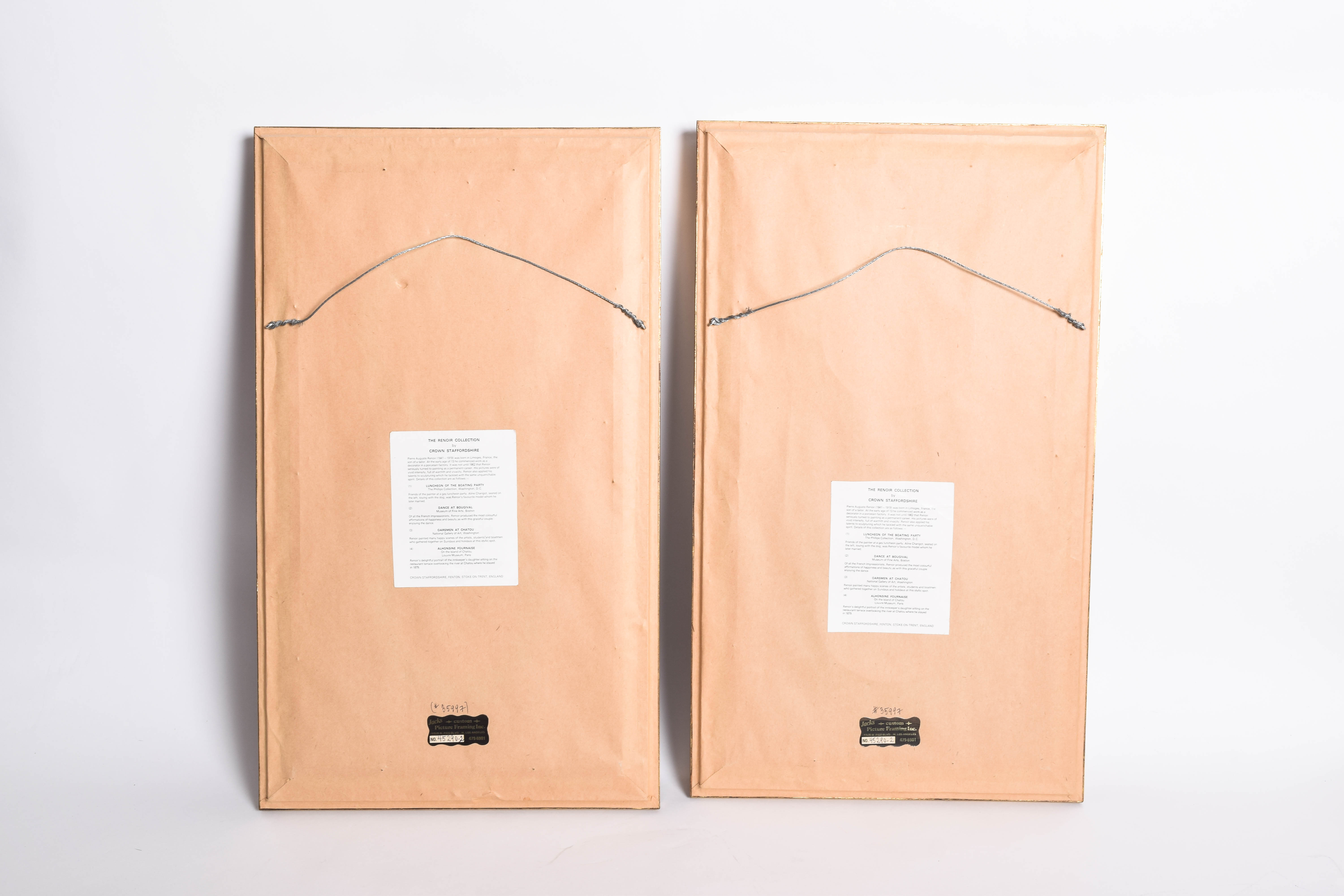 Assortment of Renoir Collection by Crown Staffordshire Framed Porcelain Plates