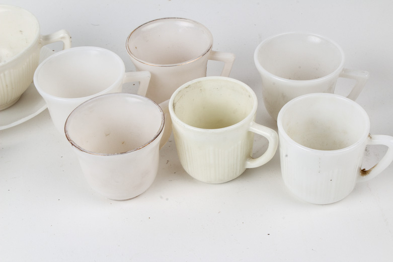 White Milk Glass Teacups