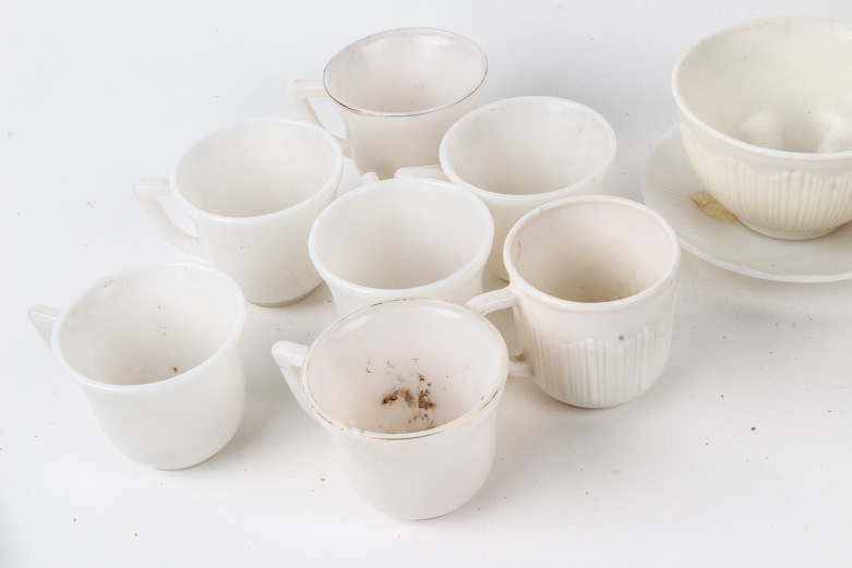 White Milk Glass Teacups