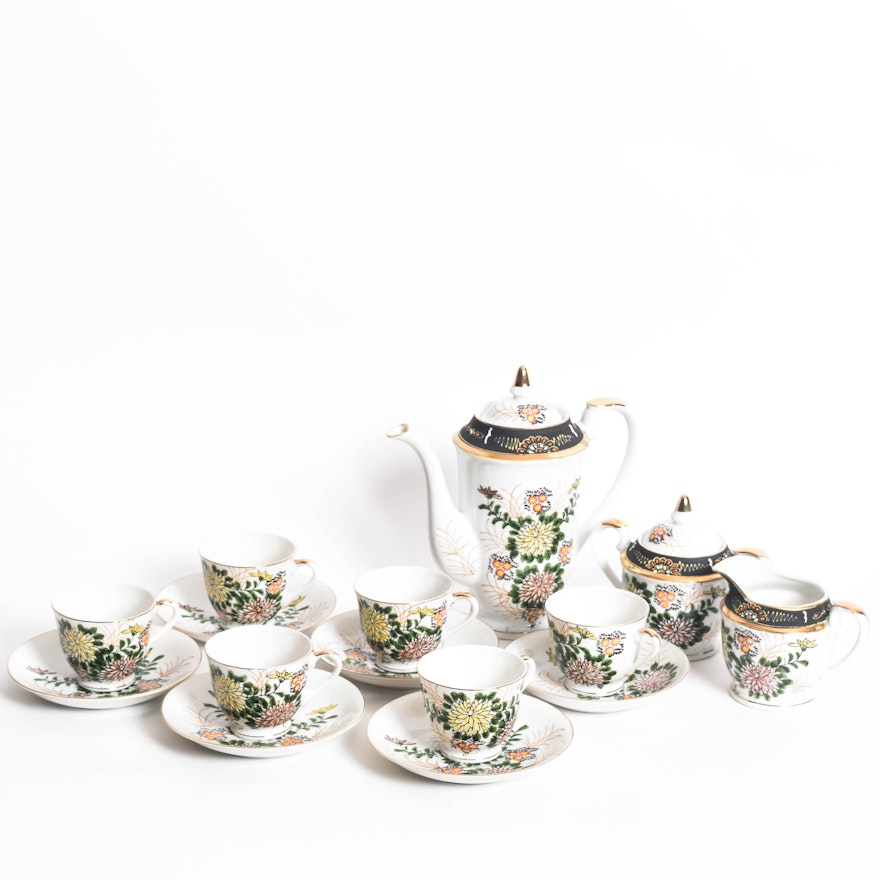 Vintage Floral Japanese Porcelain Tea Set