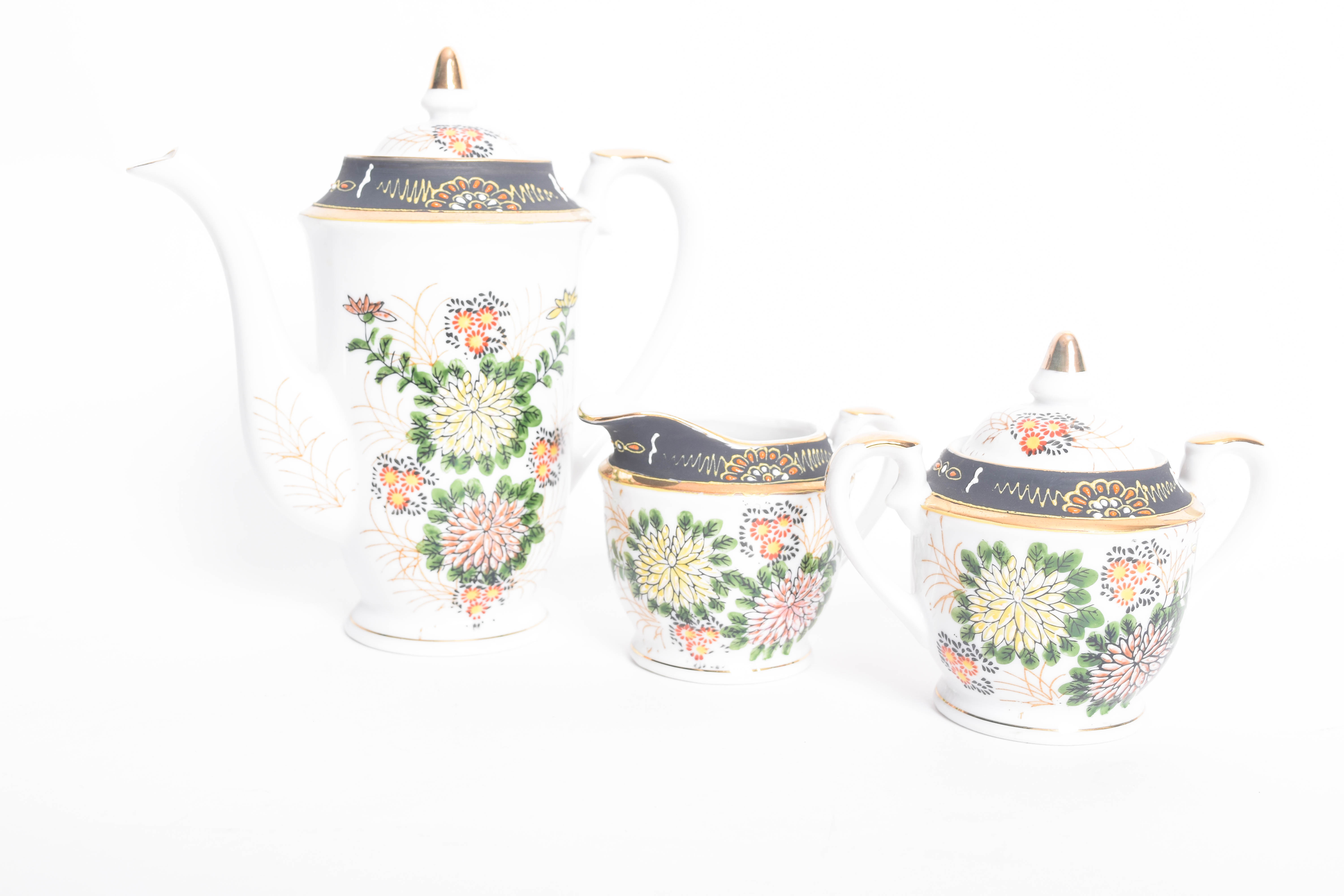 Vintage Floral Japanese Porcelain Tea Set
