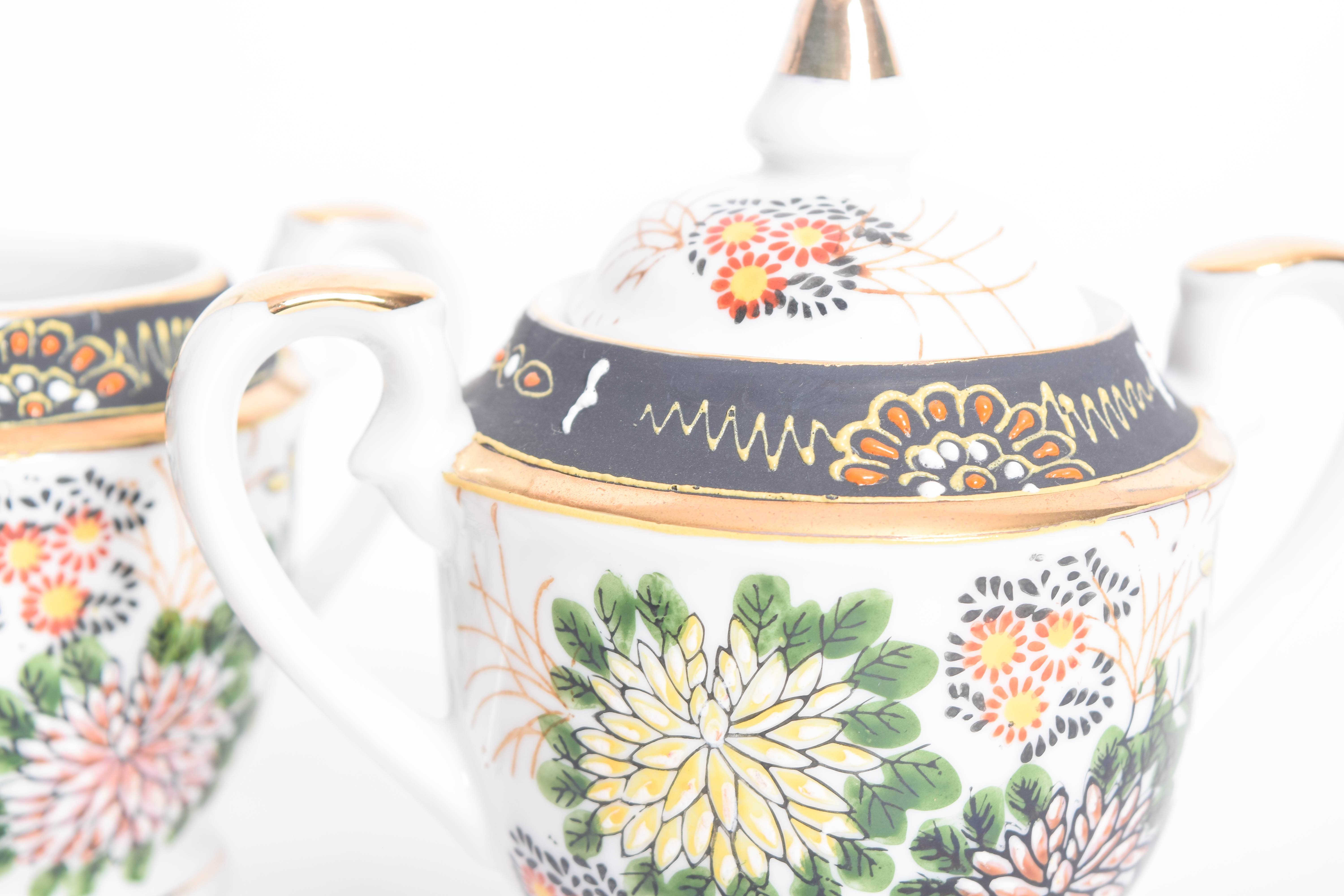 Vintage Floral Japanese Porcelain Tea Set
