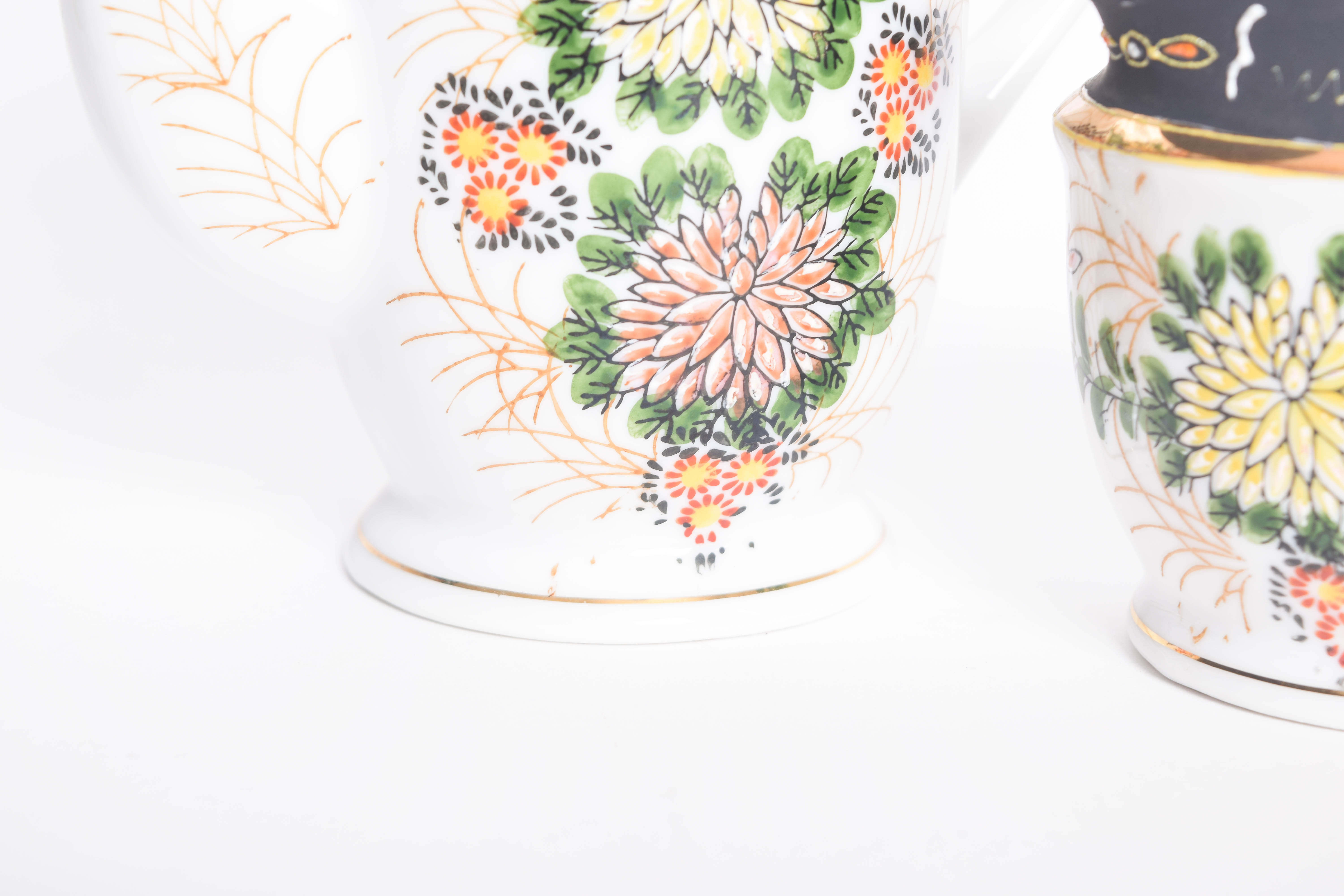 Vintage Floral Japanese Porcelain Tea Set