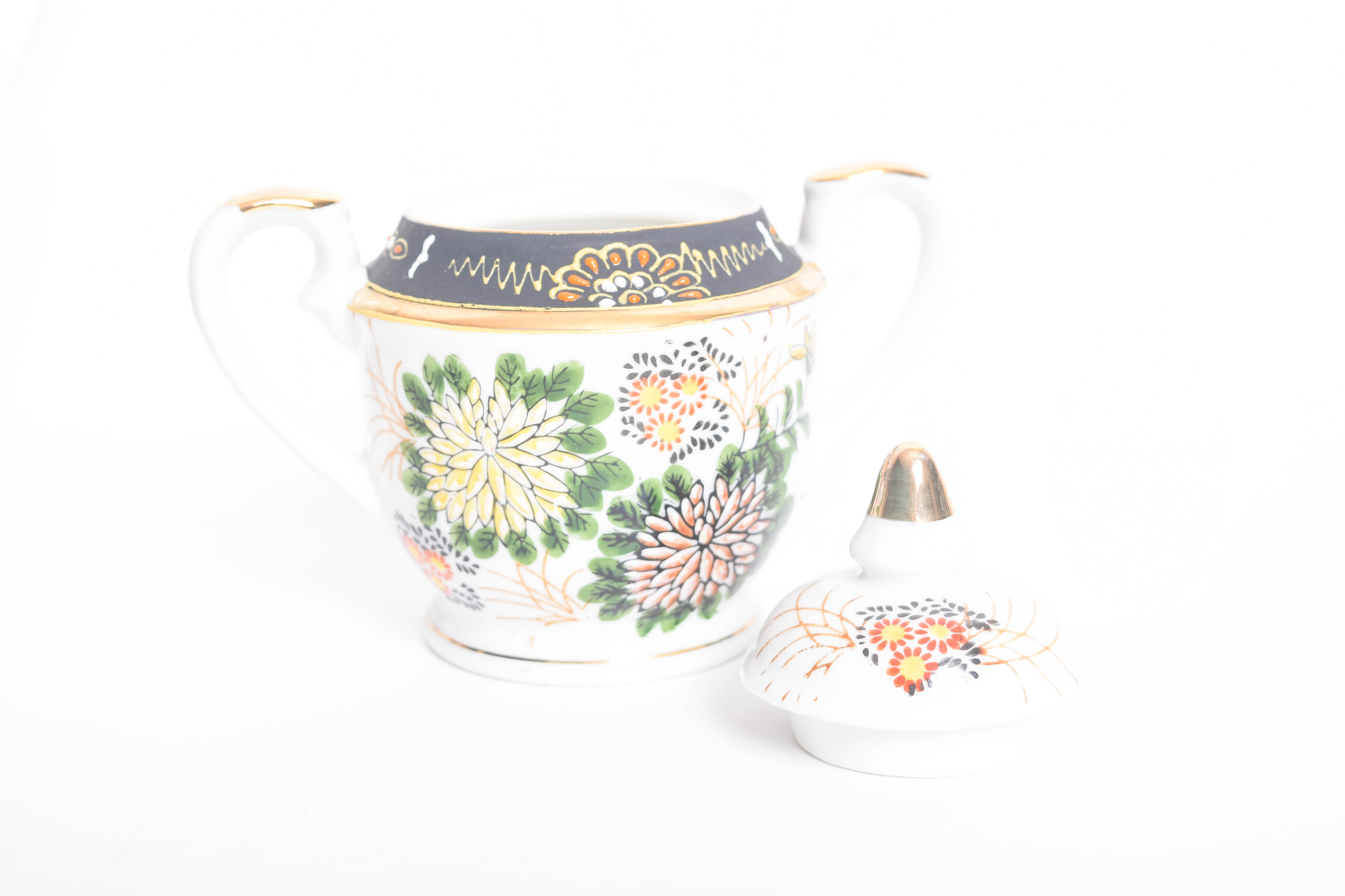 Vintage Floral Japanese Porcelain Tea Set