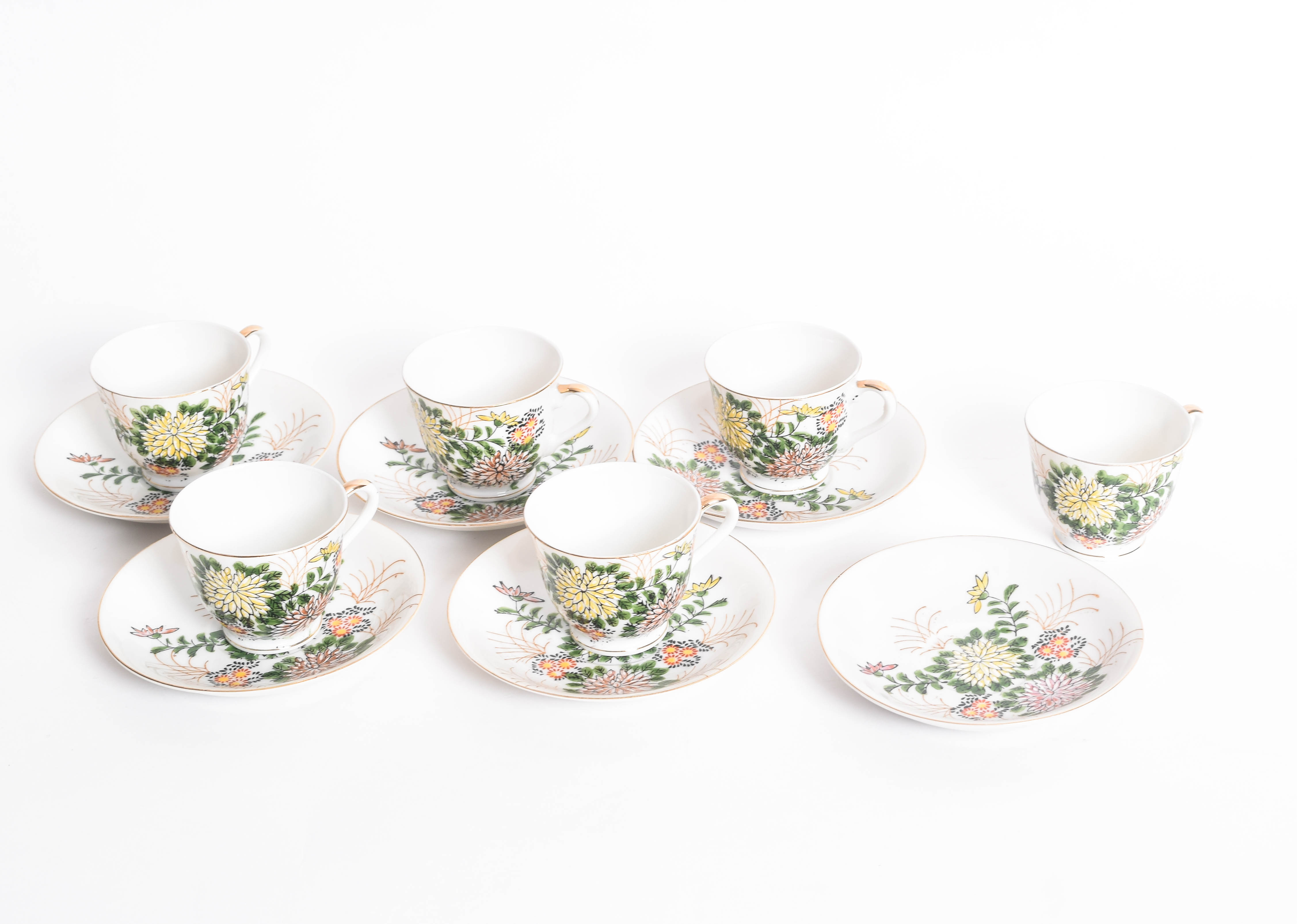 Vintage Floral Japanese Porcelain Tea Set