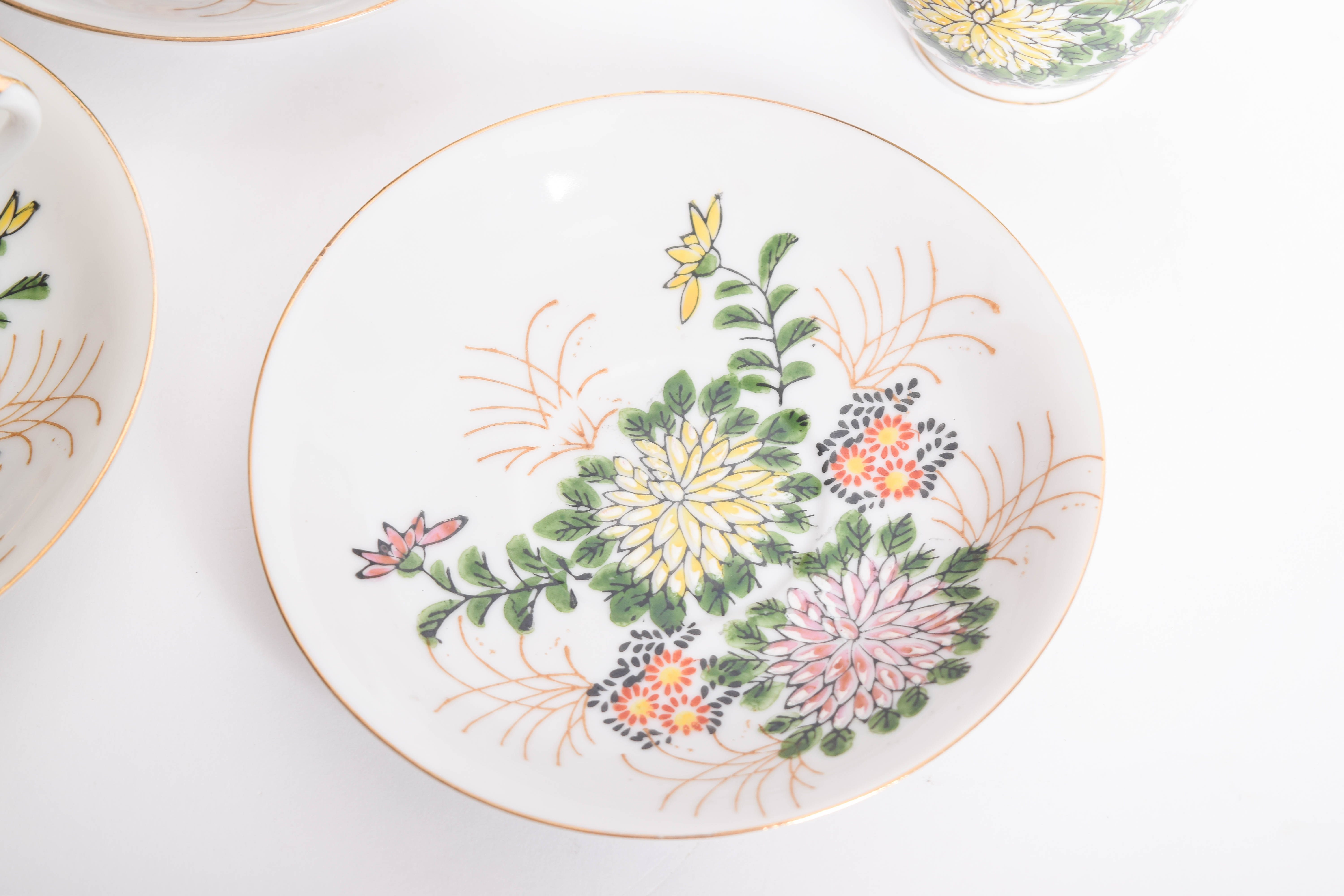 Vintage Floral Japanese Porcelain Tea Set