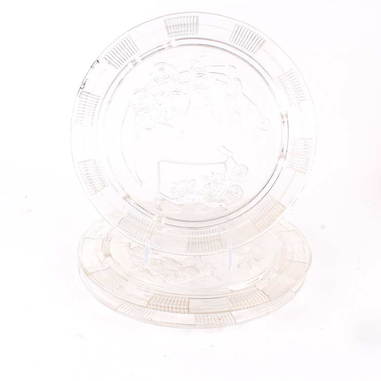 Vintage "Sharon Clear" Footed Cake Plates by Federal Glass