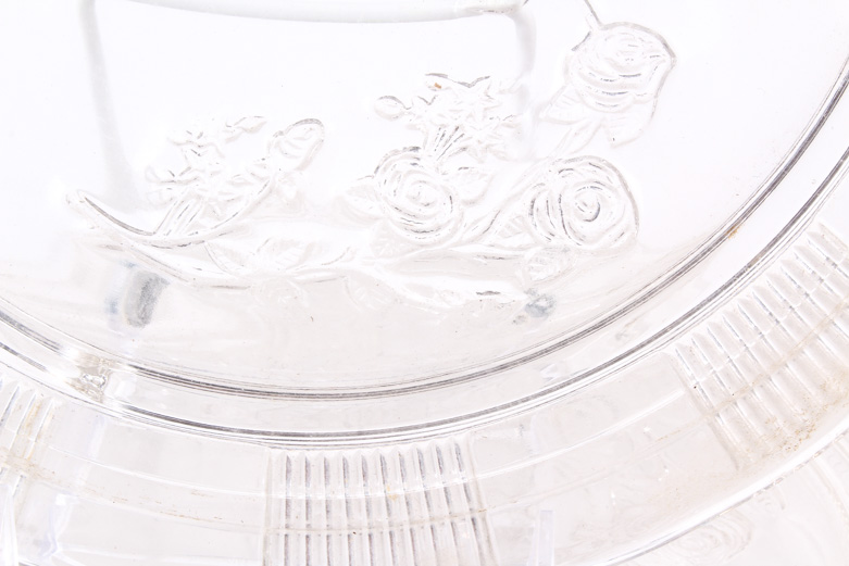 Vintage "Sharon Clear" Footed Cake Plates by Federal Glass