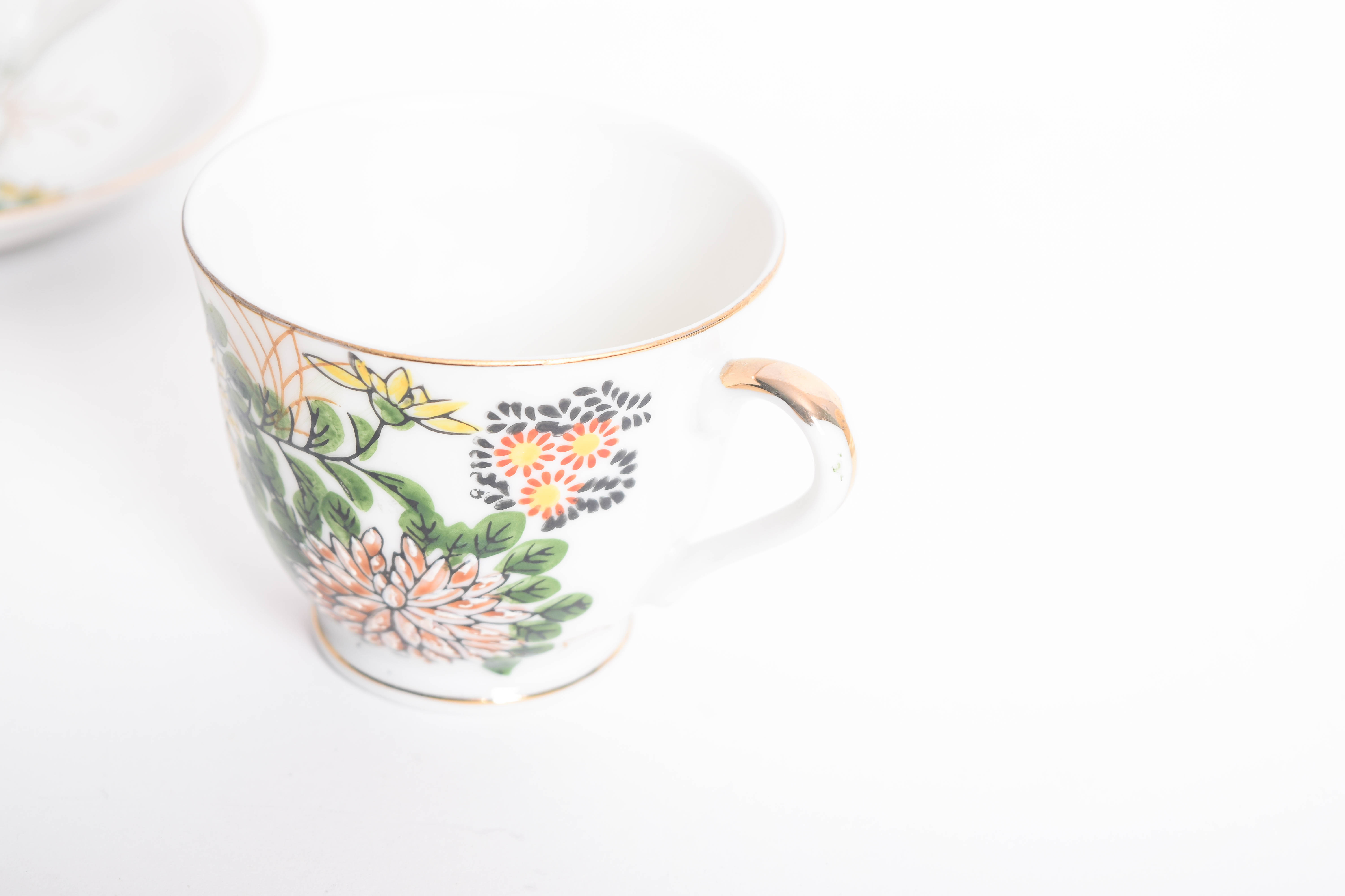 Vintage Floral Japanese Porcelain Tea Set