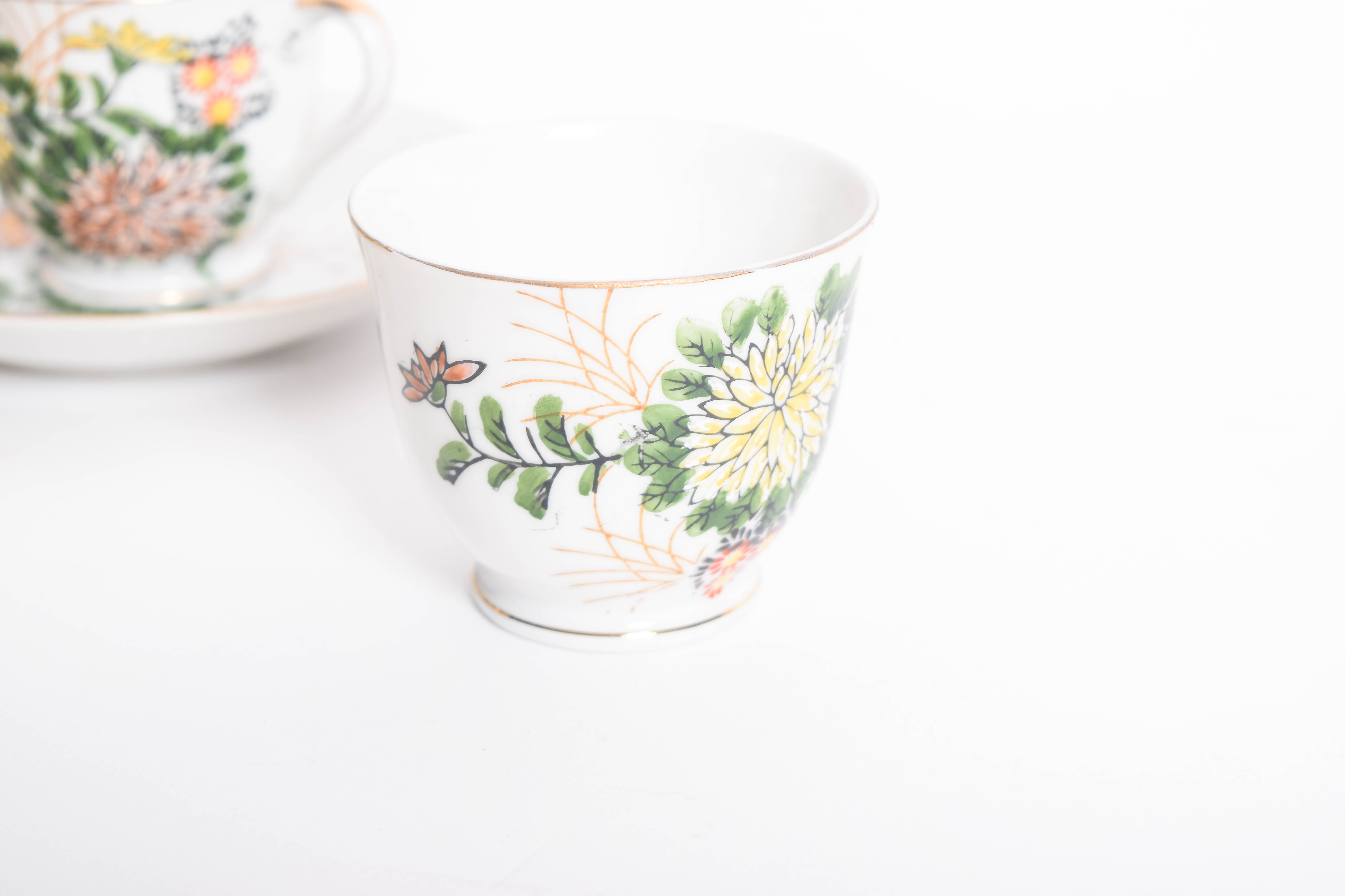 Vintage Floral Japanese Porcelain Tea Set
