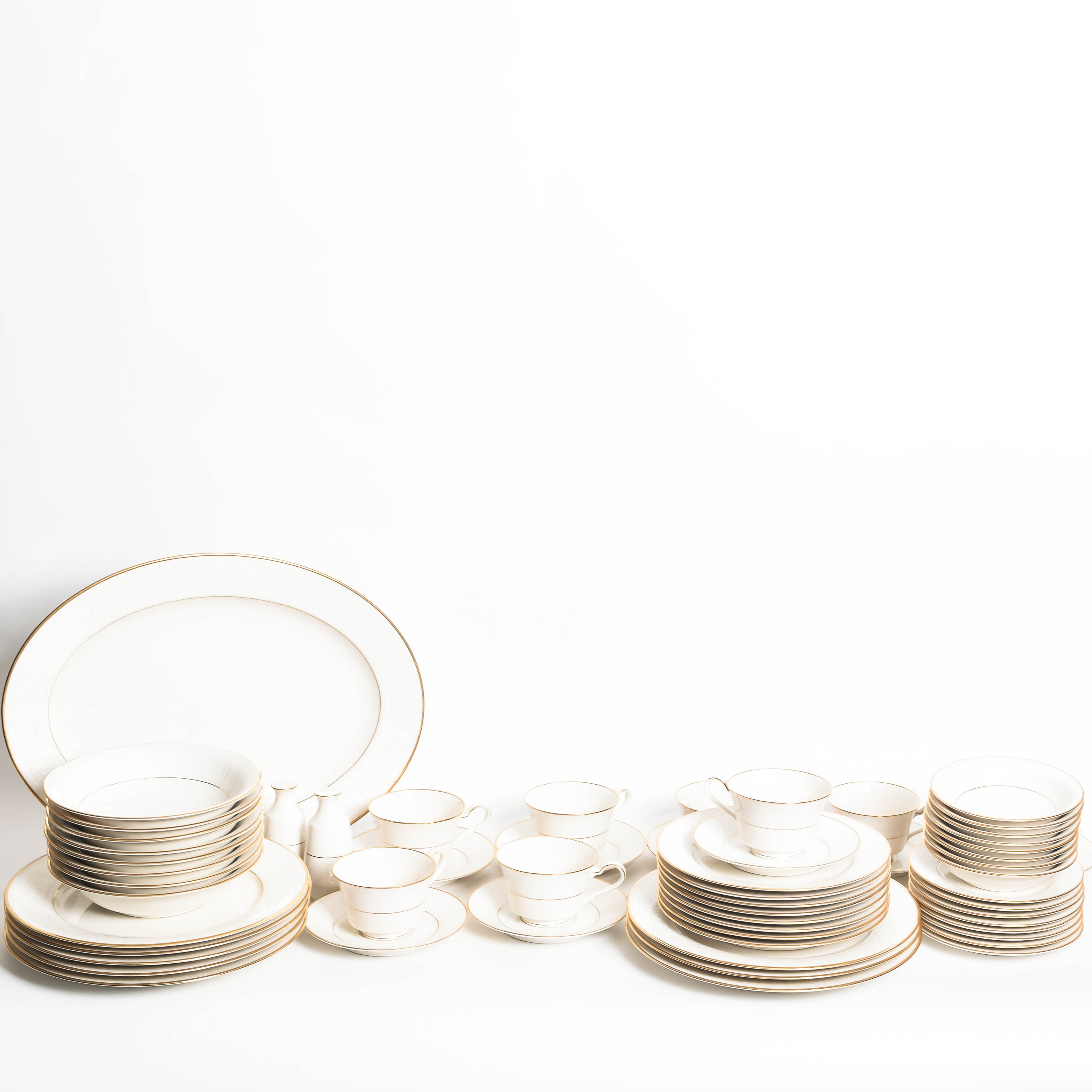 Noritake "Tulane" Ivory China Dinner Service for Eight