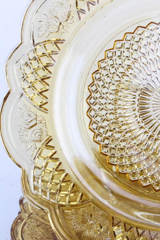 Amber Depression Glass Tableware Assortment