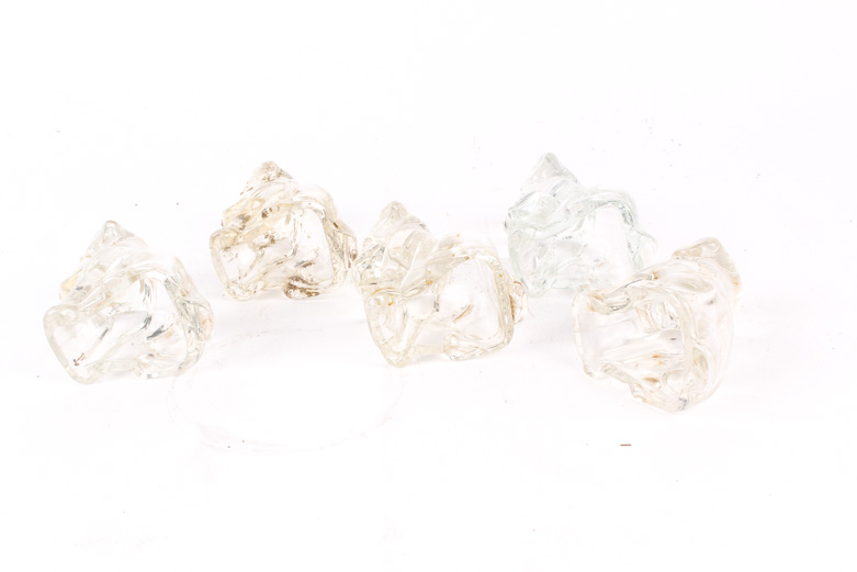 Vintage Pressed Glass Puppy Figurines