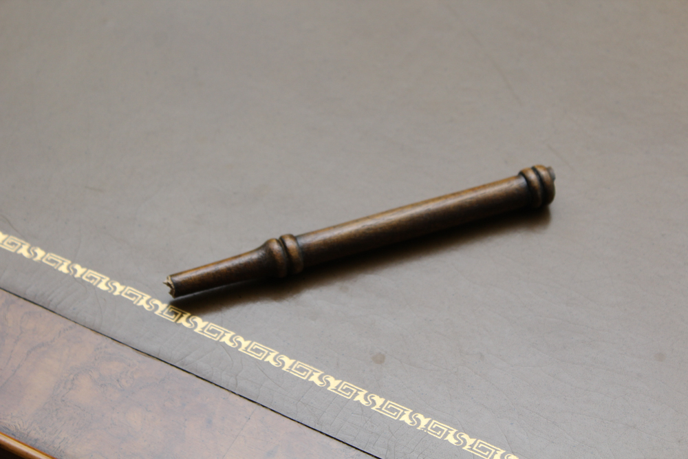 Vintage Leather Top Card Table With Chairs