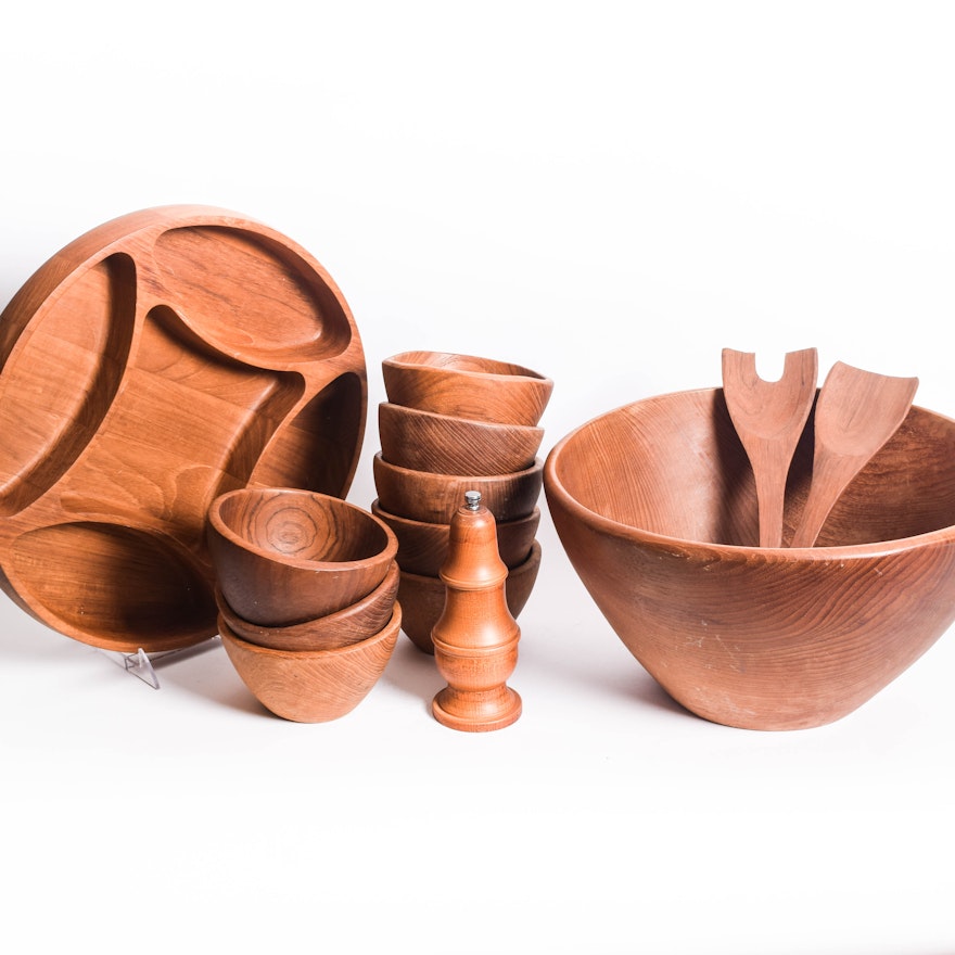 Danish Modern Teak Wood Serveware