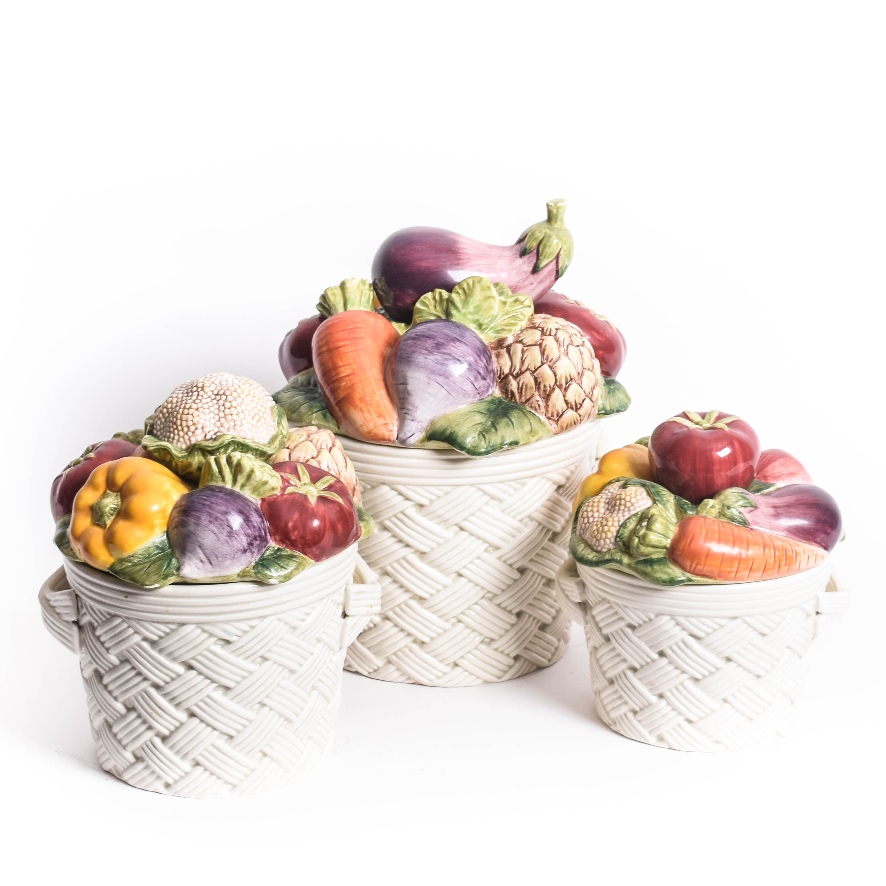 Set of Fitz & Floyd Vegetable Themed Jars