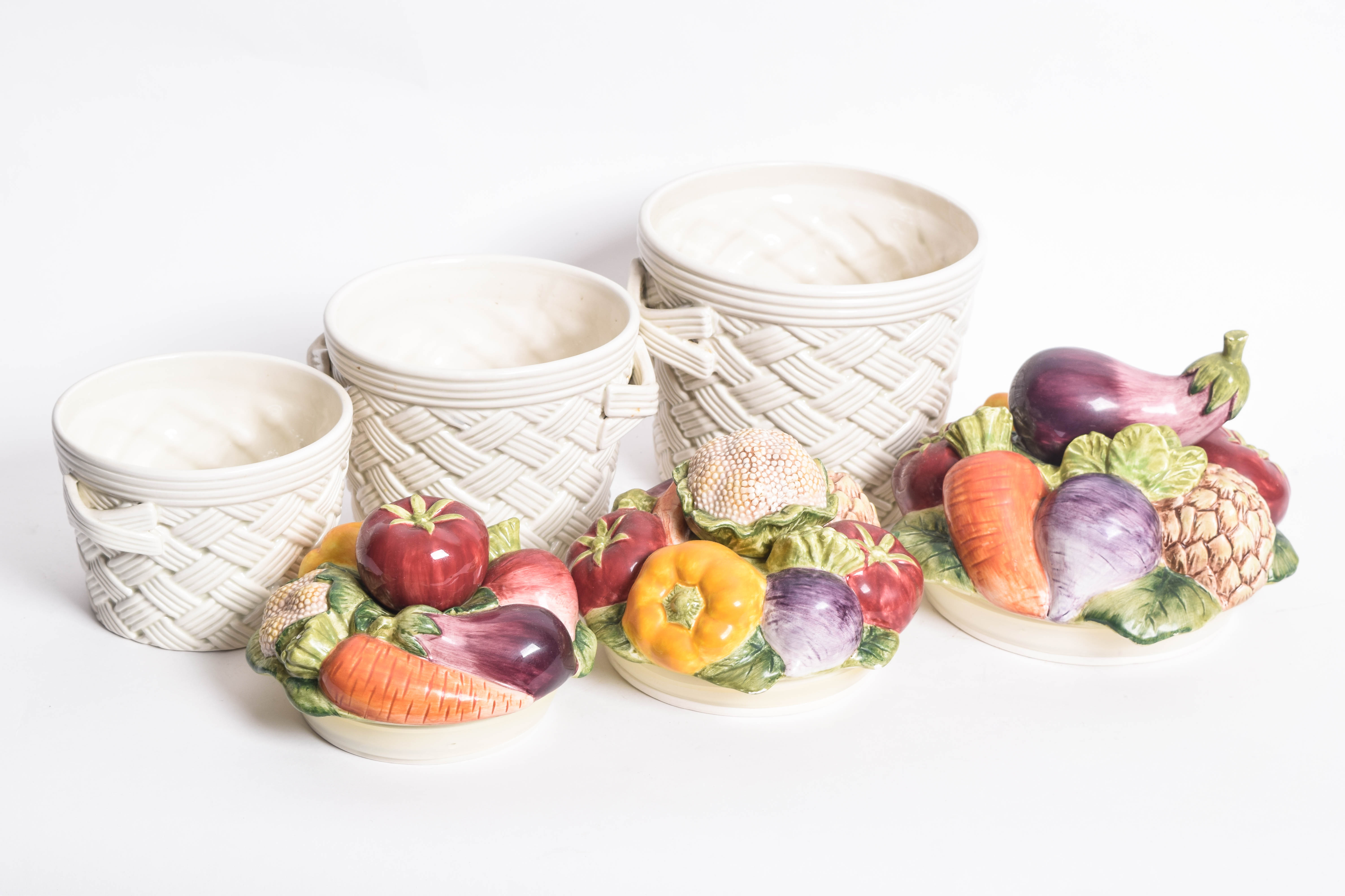 Set of Fitz & Floyd Vegetable Themed Jars