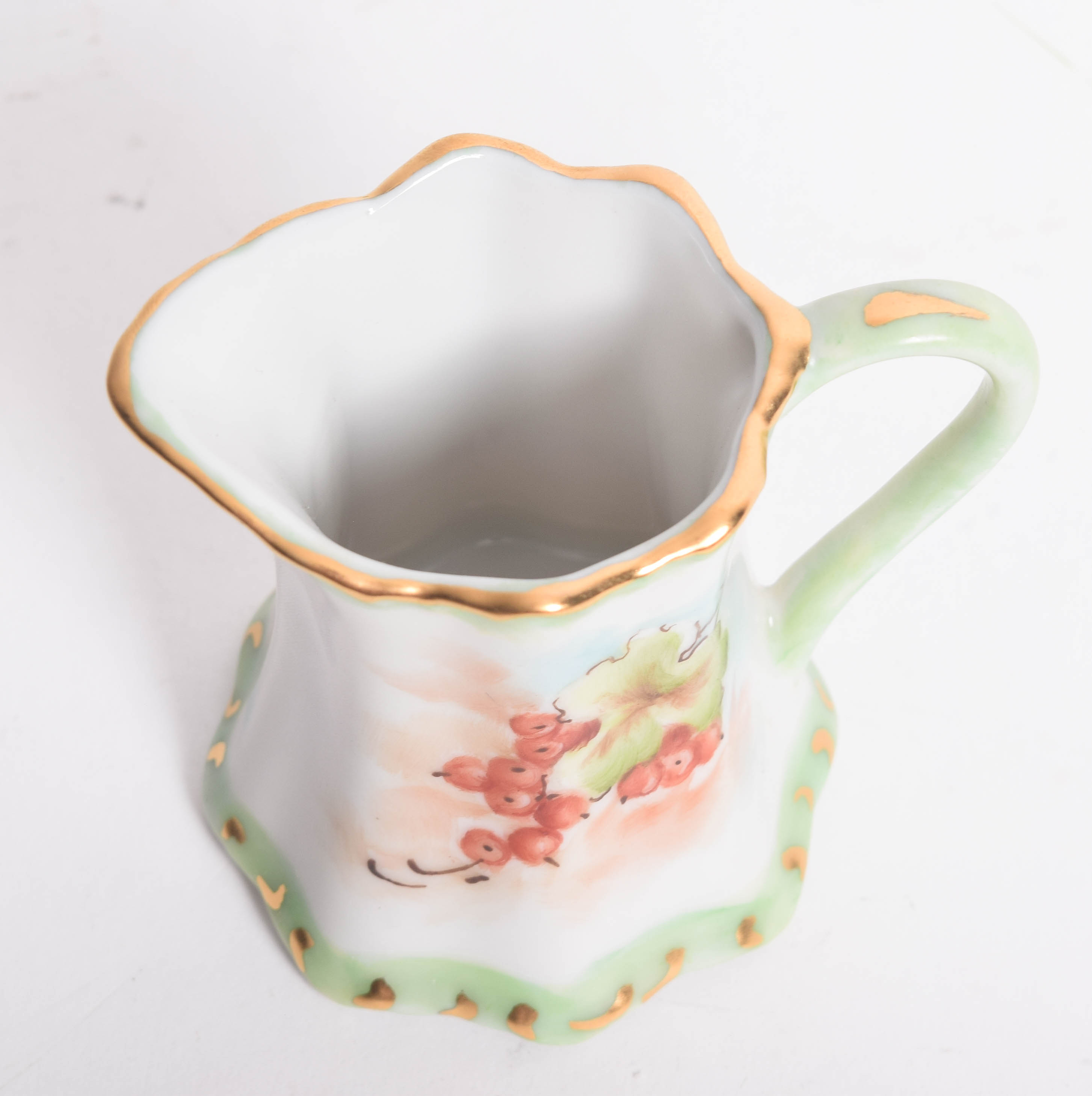 Vintage Hobbyst Hand Painted Porcelain Sugar and Creamer  Set