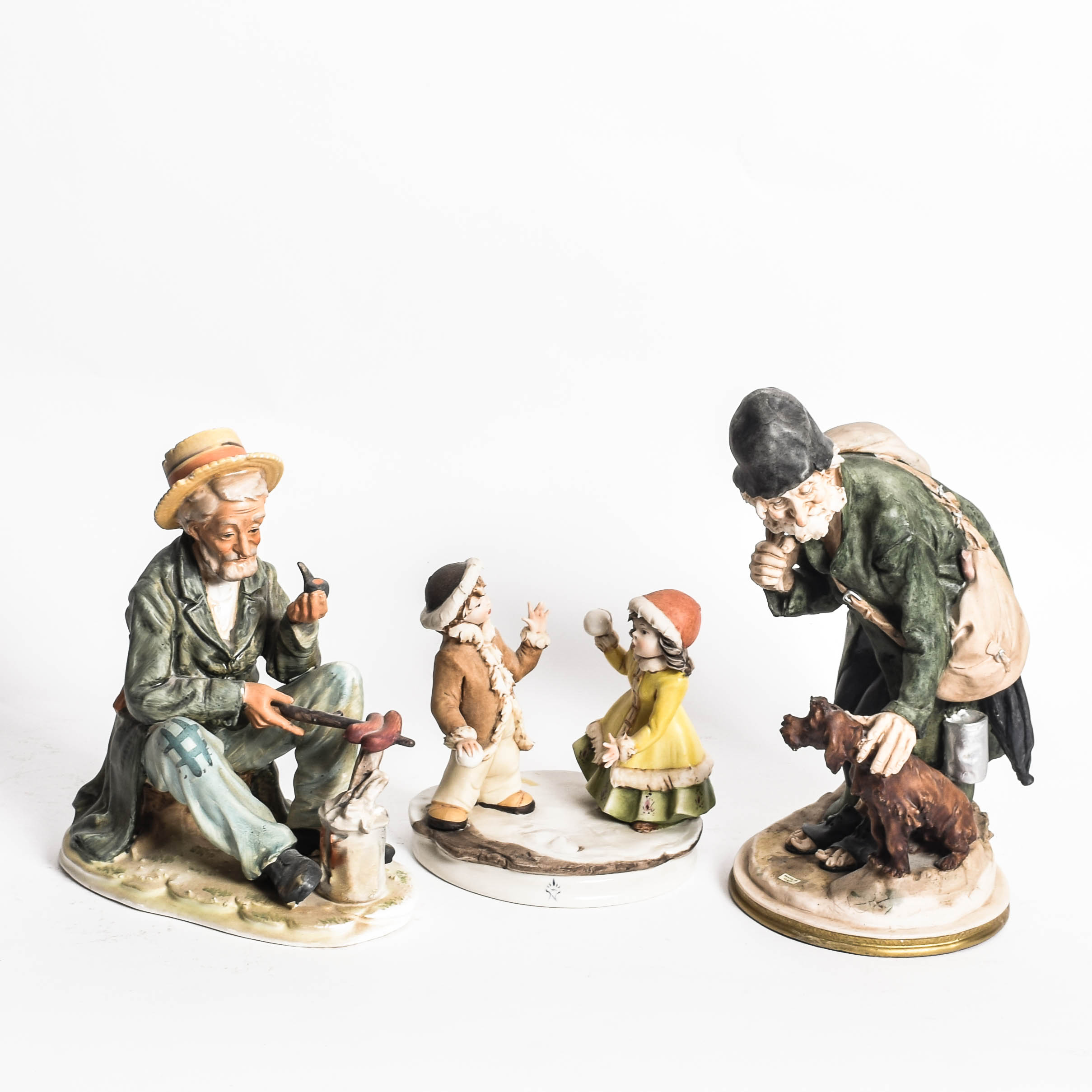 Collection of Italian Porcelain Figurines Featuring Capodimonte