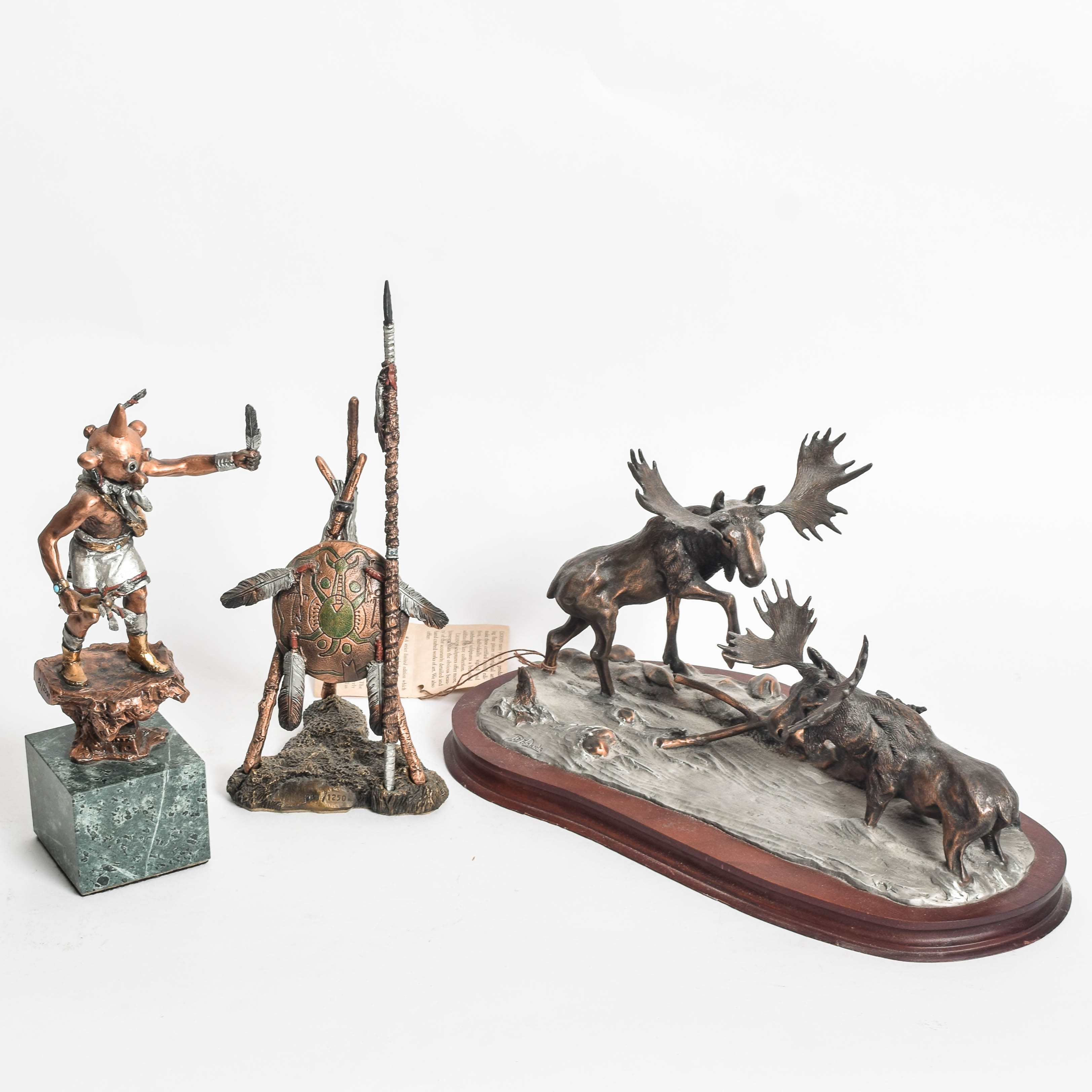 Collection of Reproduction Native American Themed Metal Sculptures
