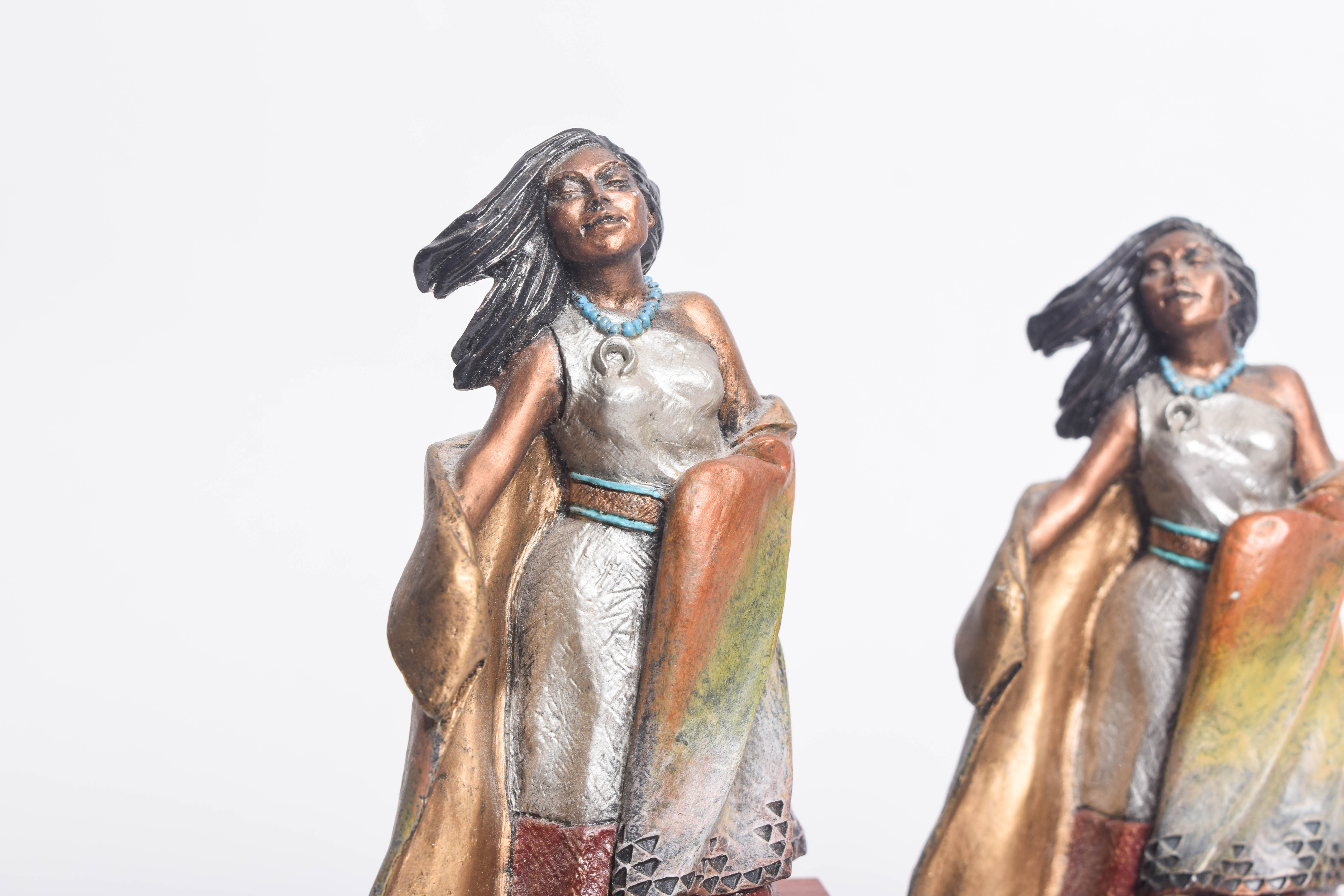 Collection of Reproduction Native American Themed Metal Sculptures