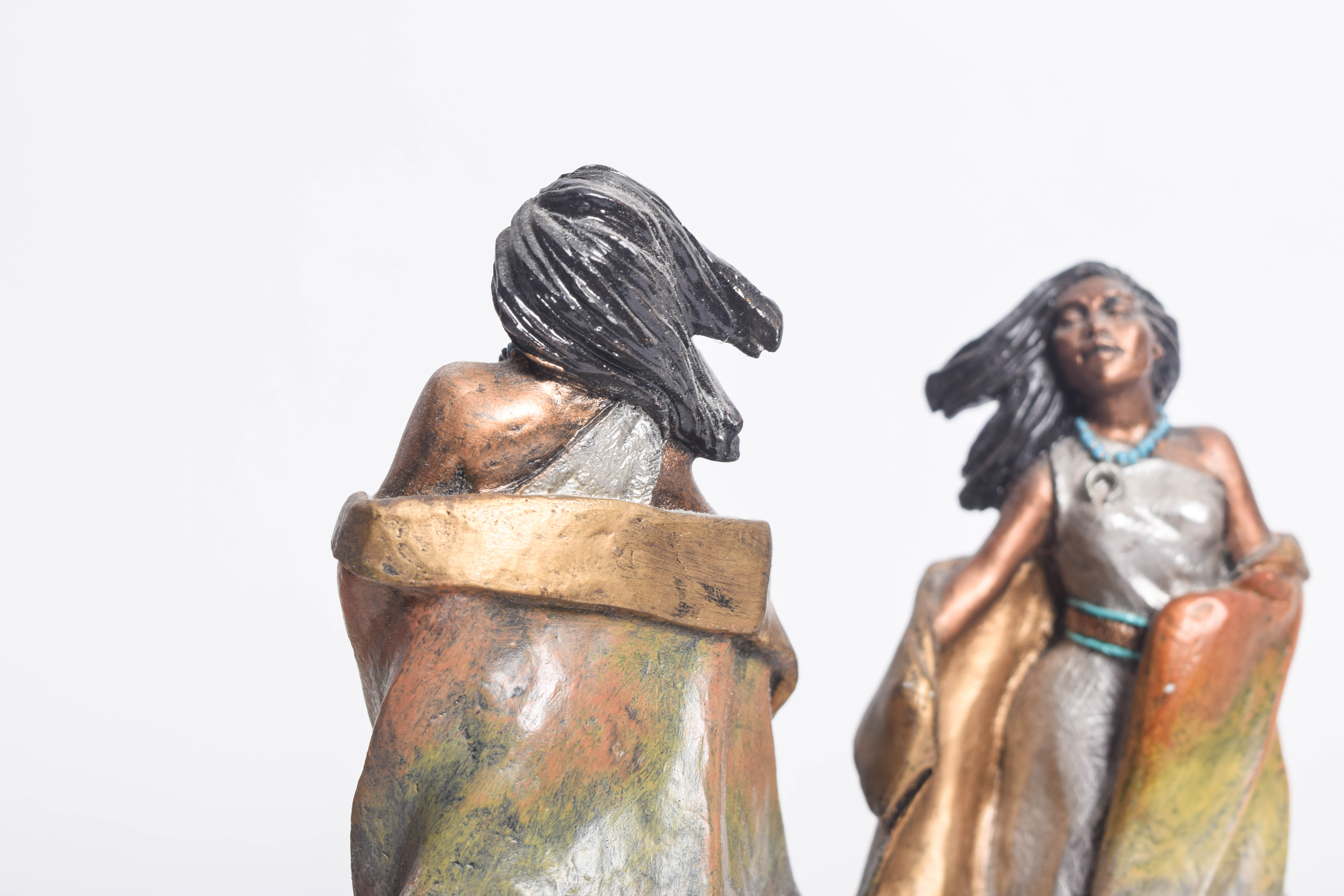 Collection of Reproduction Native American Themed Metal Sculptures