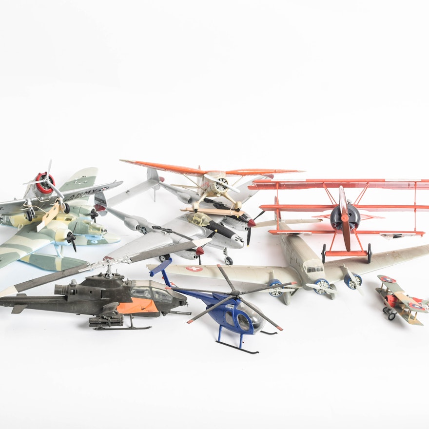 Collection of Model Airplanes and Helicopters