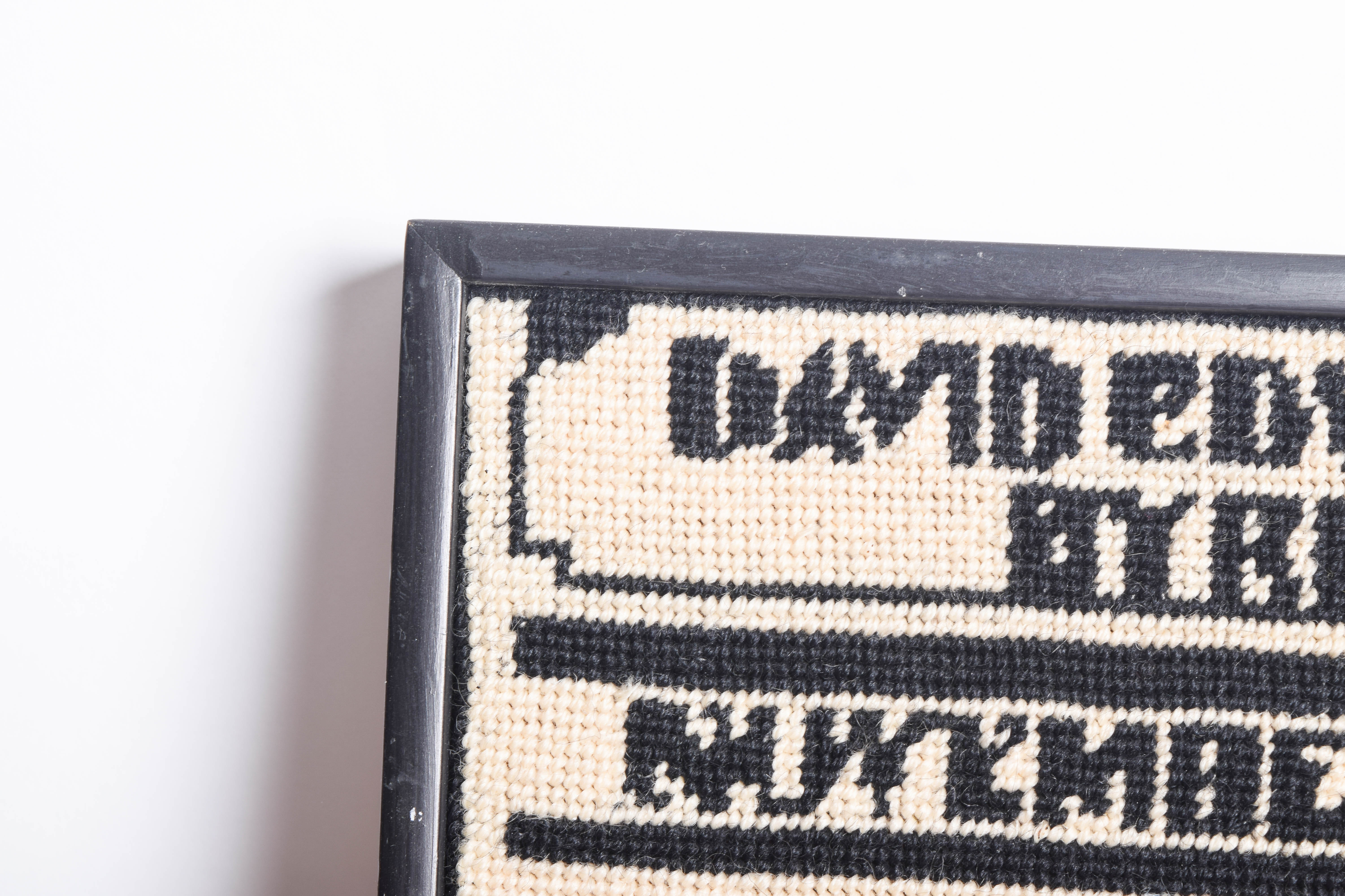 Pair of Vintage Framed Needlepoints with Broadway Theme