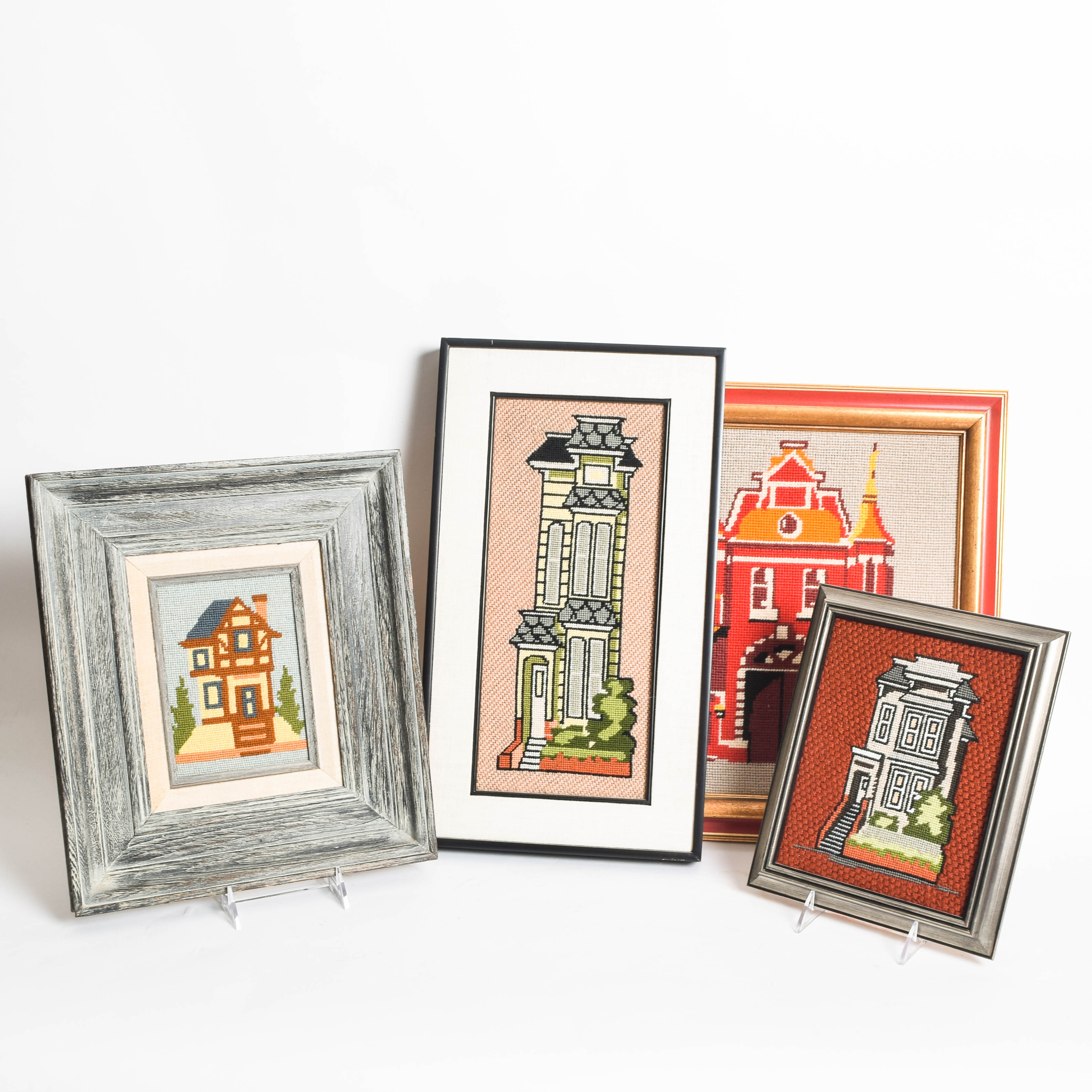 Collection of Vintage Framed Needlepoints