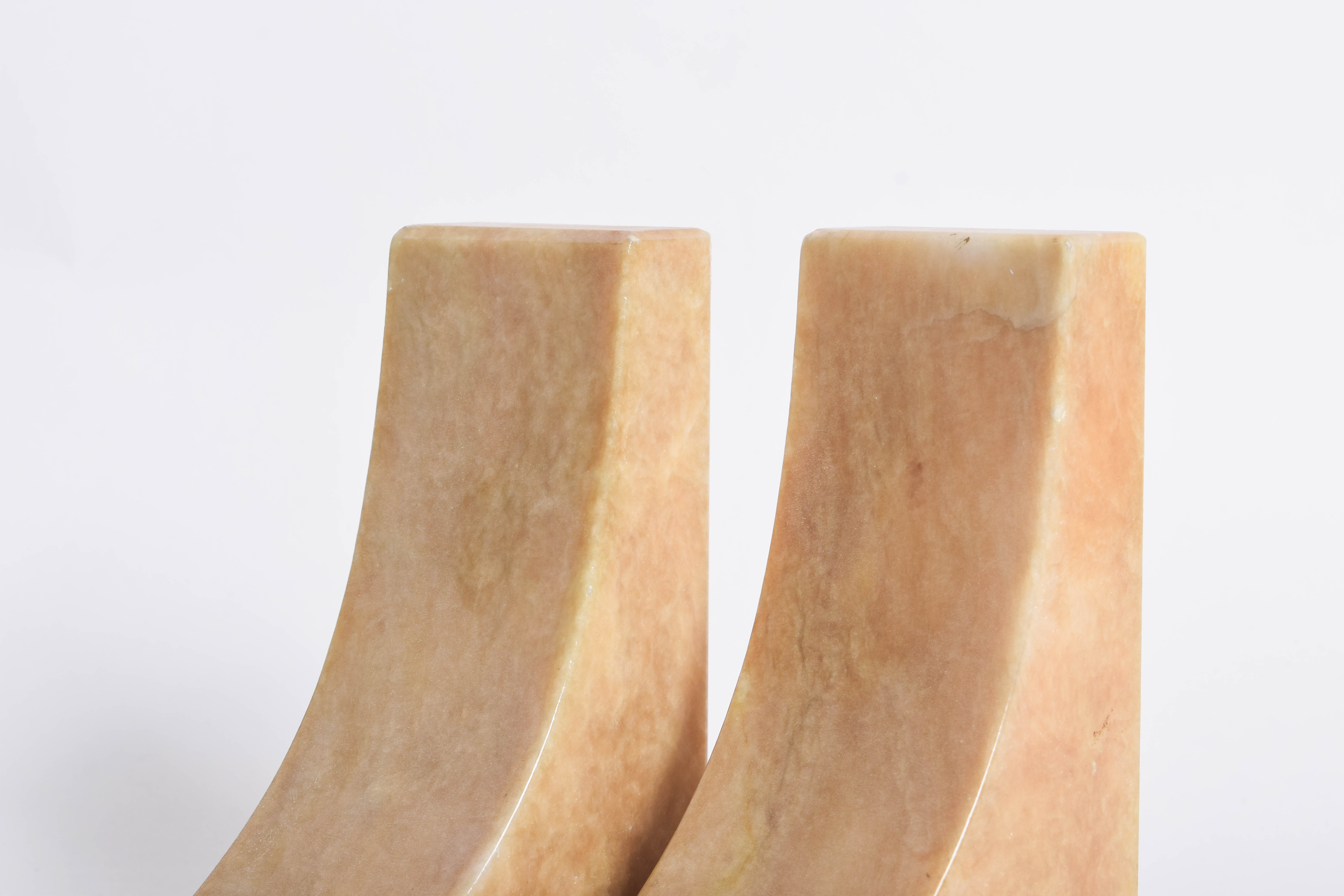 Pair of Mid Century Italian Alabaster Bookends