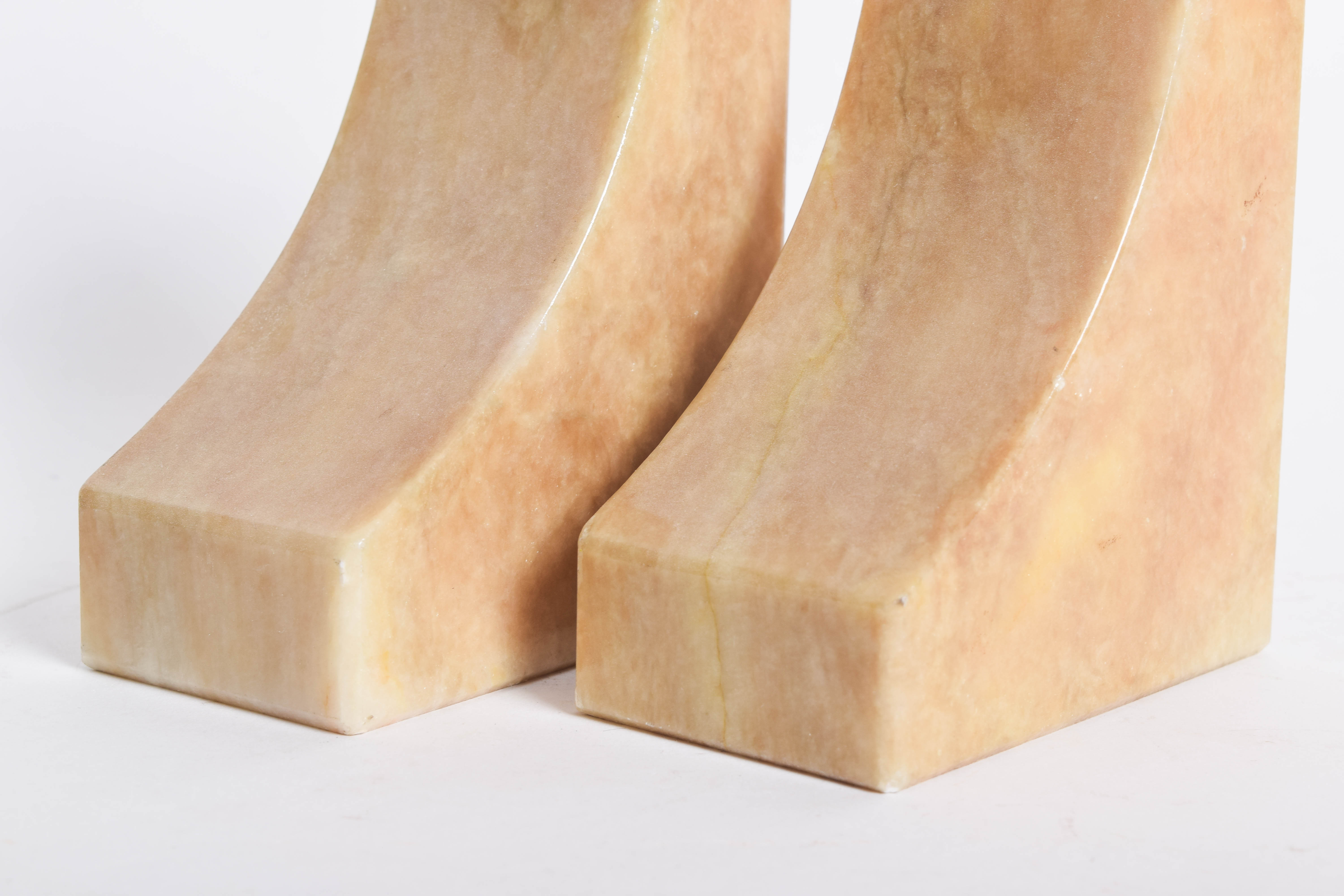 Pair of Mid Century Italian Alabaster Bookends