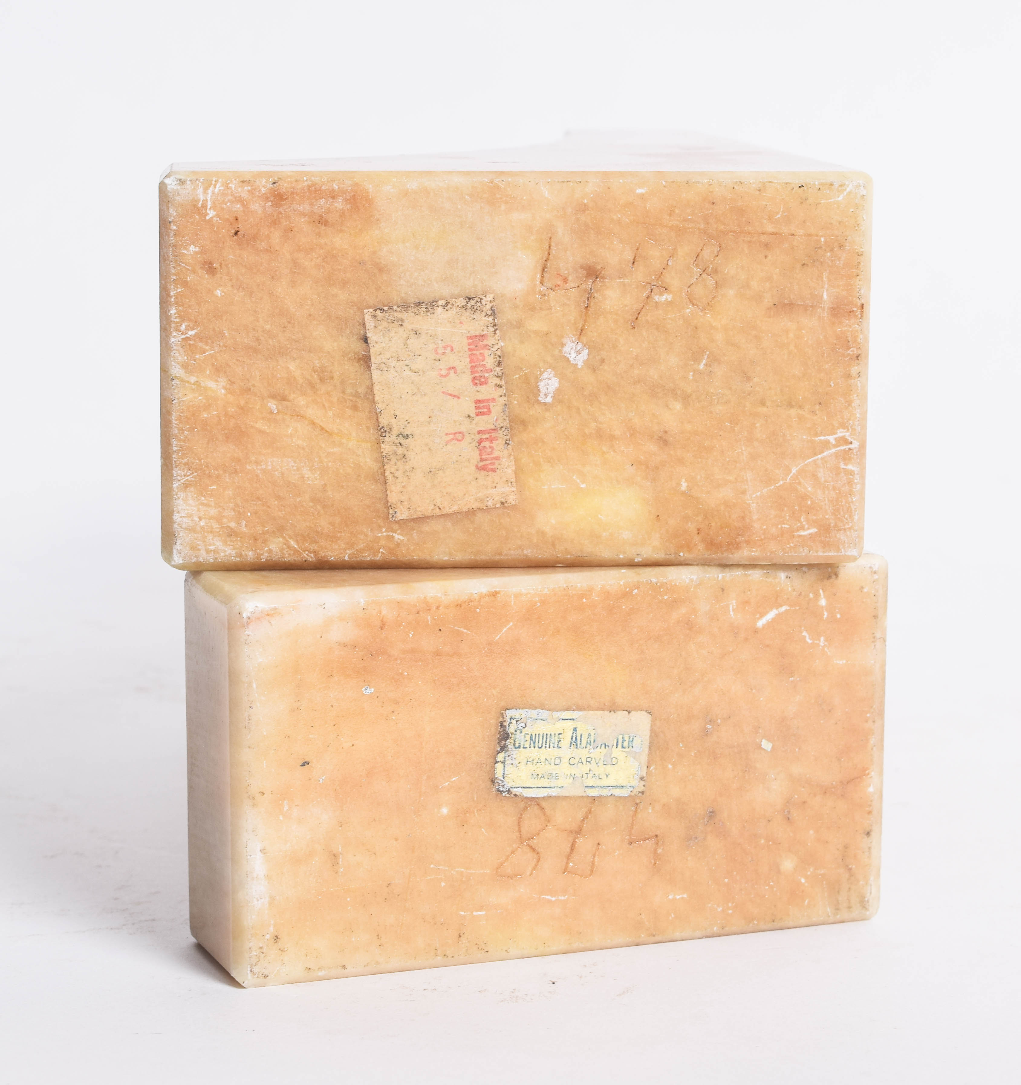 Pair of Mid Century Italian Alabaster Bookends