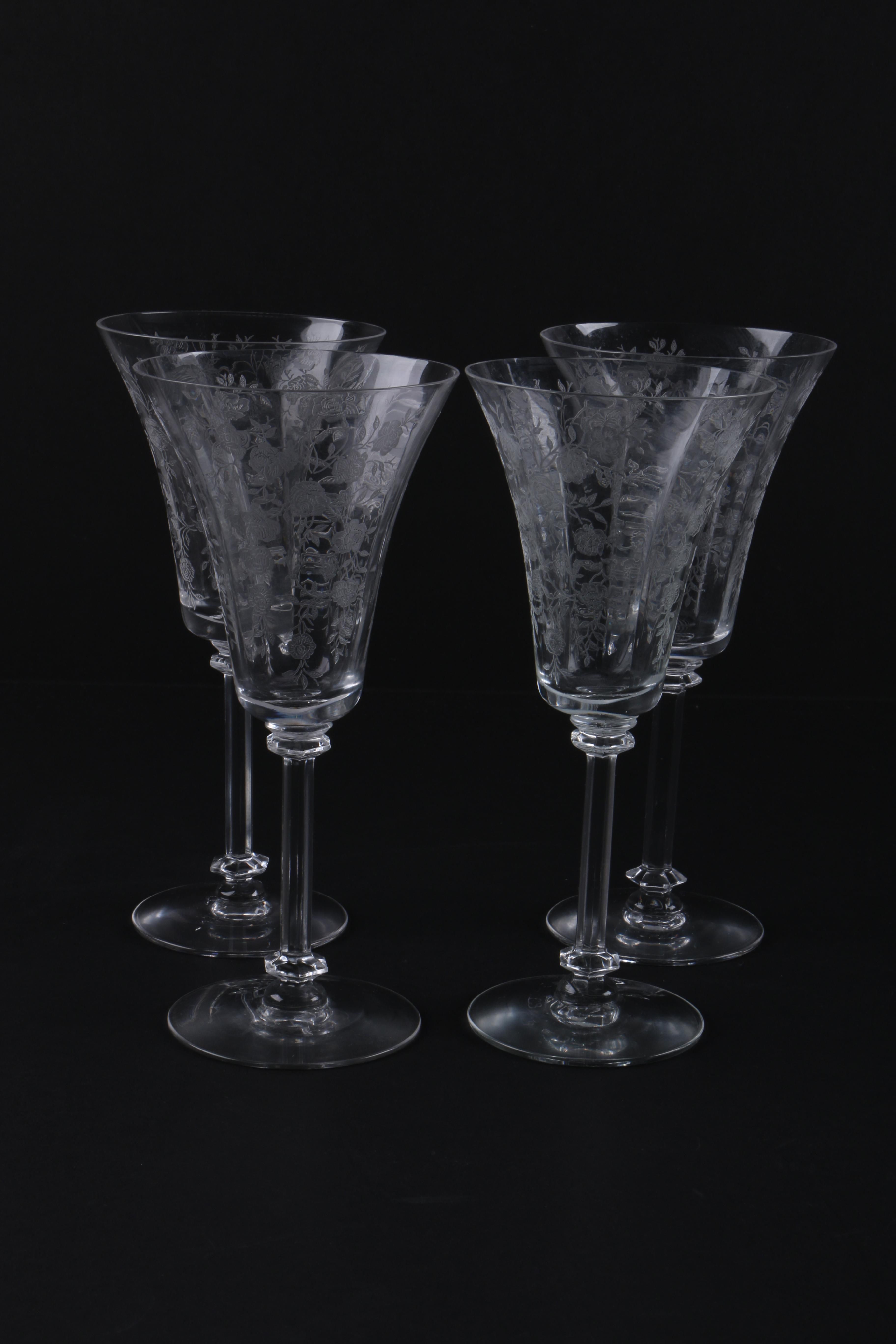 Assortment of Etched Glassware