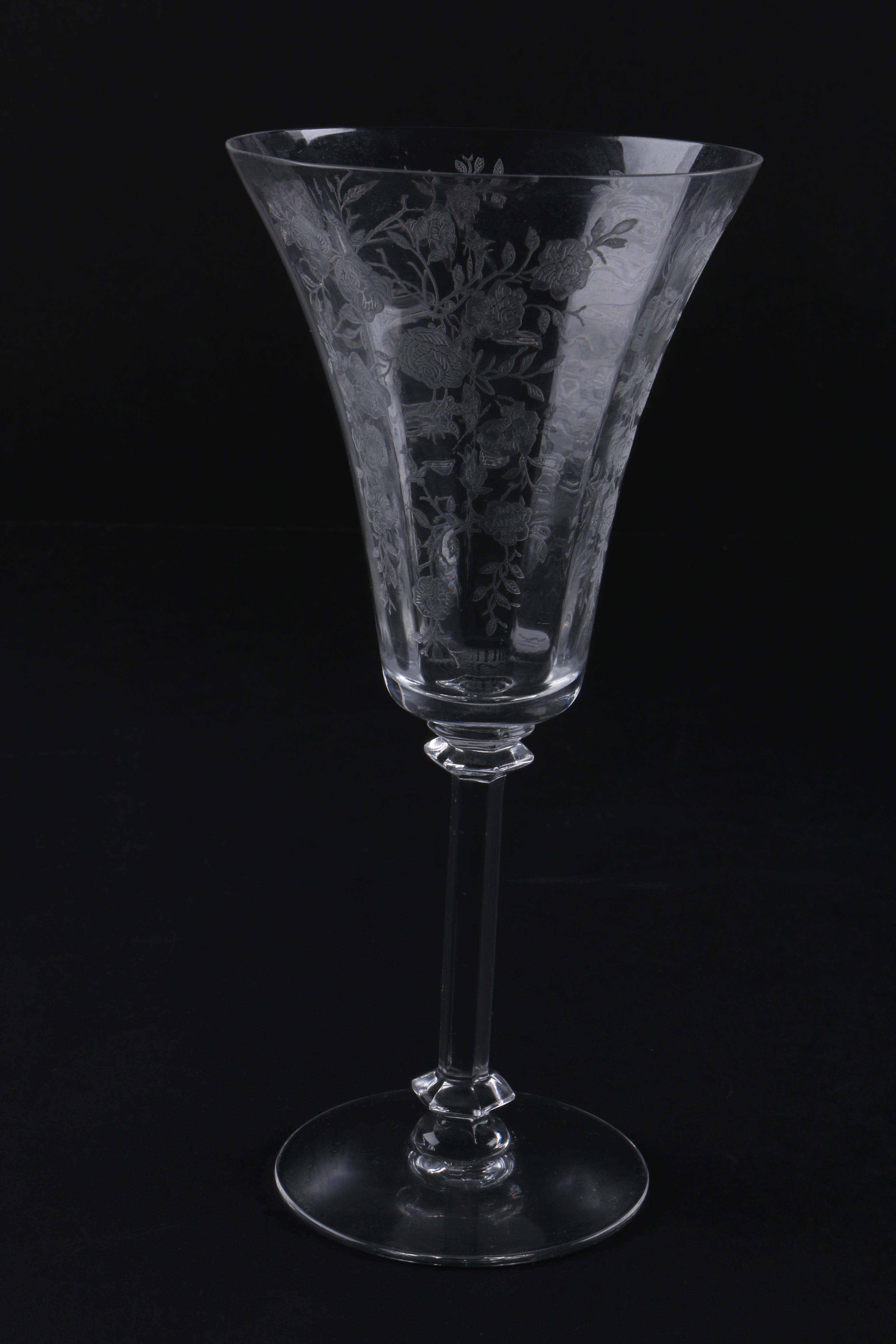 Assortment of Etched Glassware