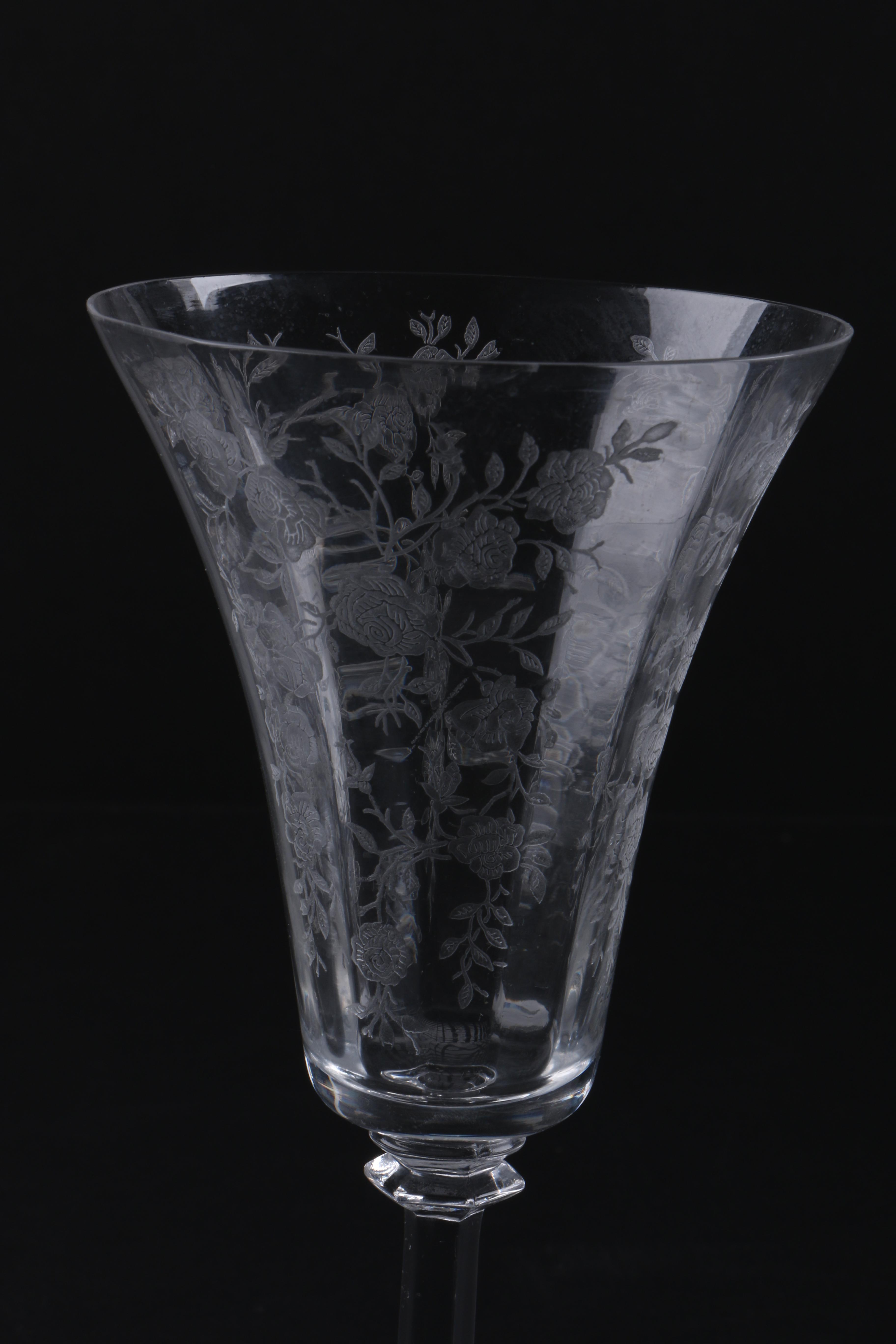 Assortment of Etched Glassware