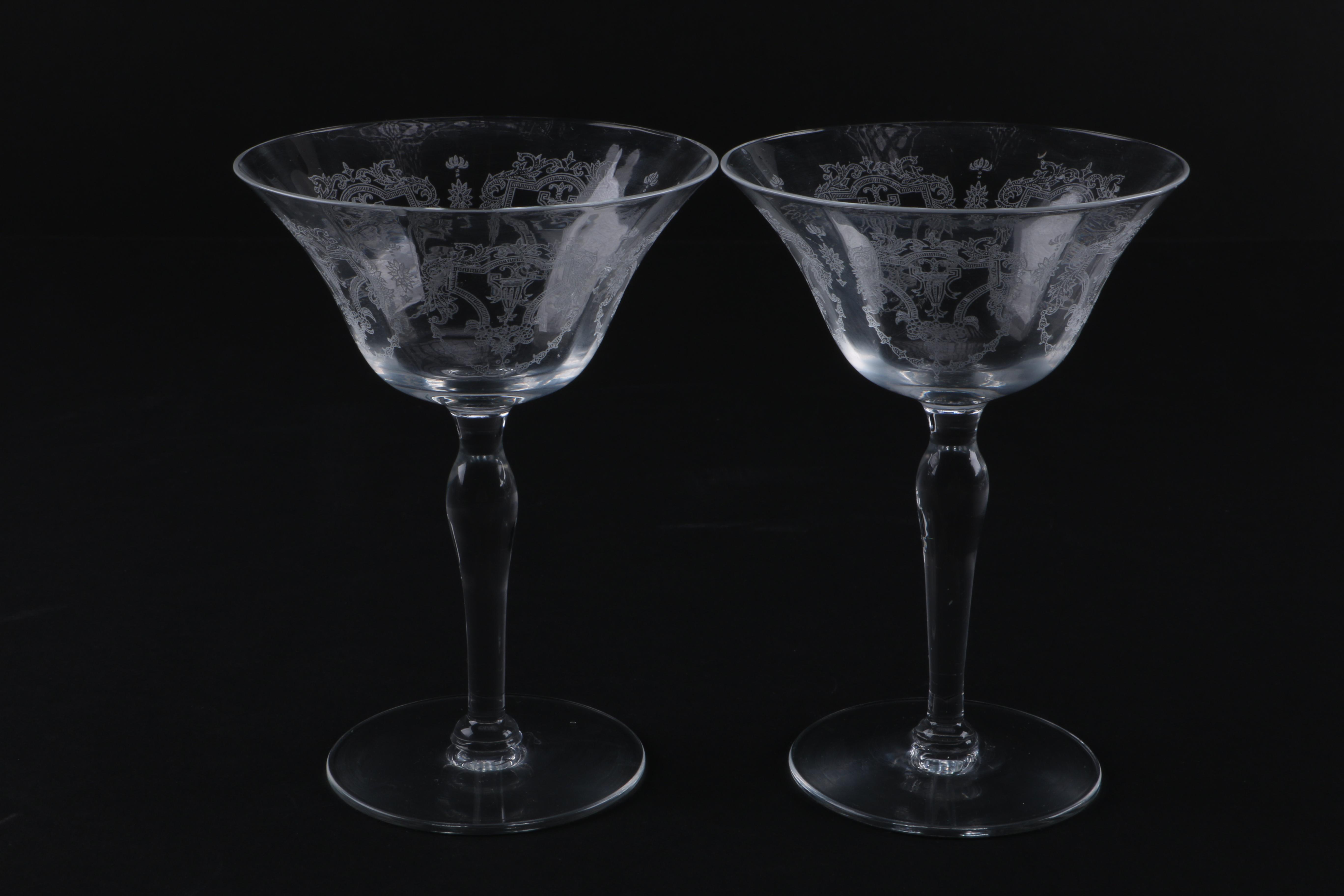 Assortment of Etched Glassware