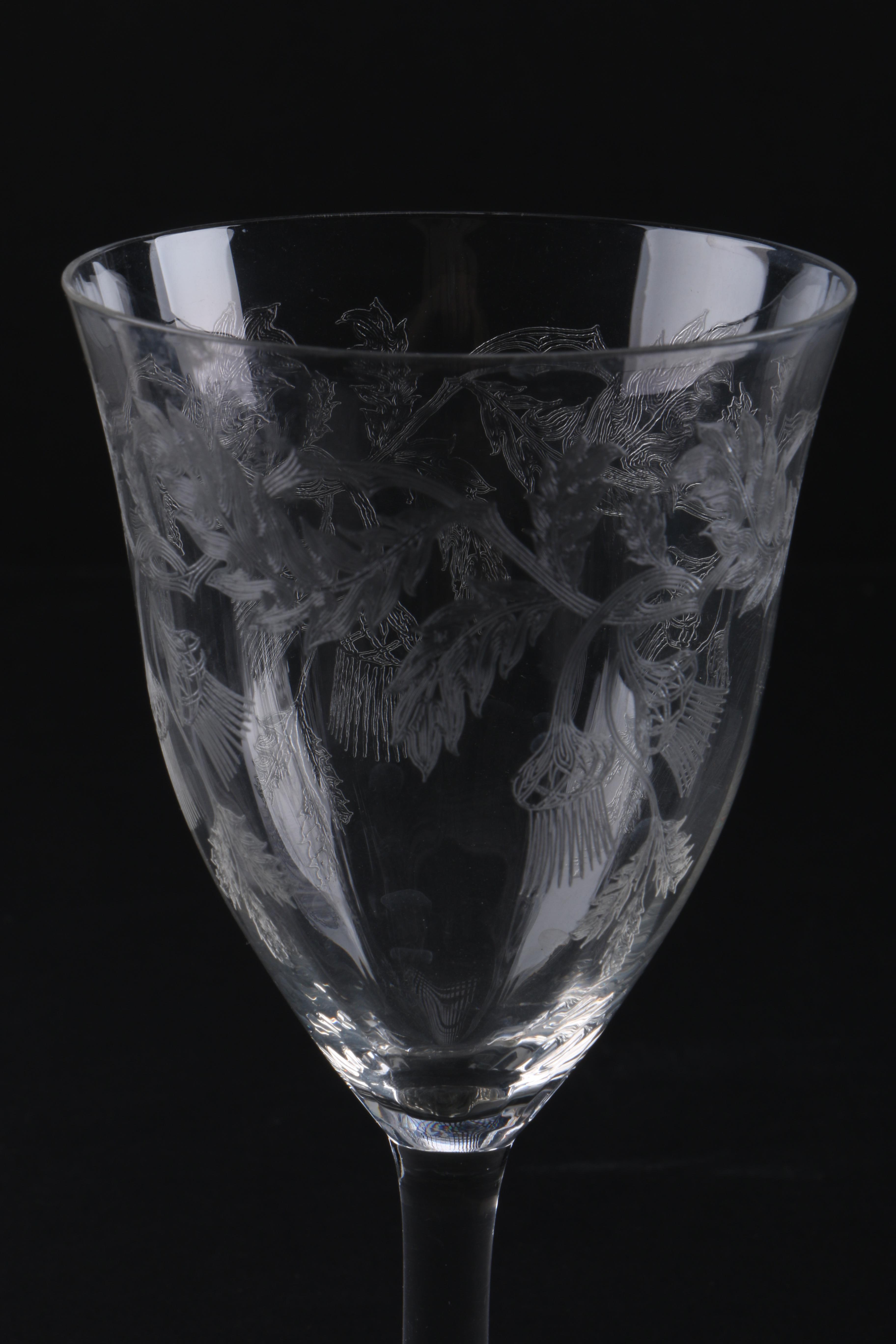 Assortment of Etched Glassware