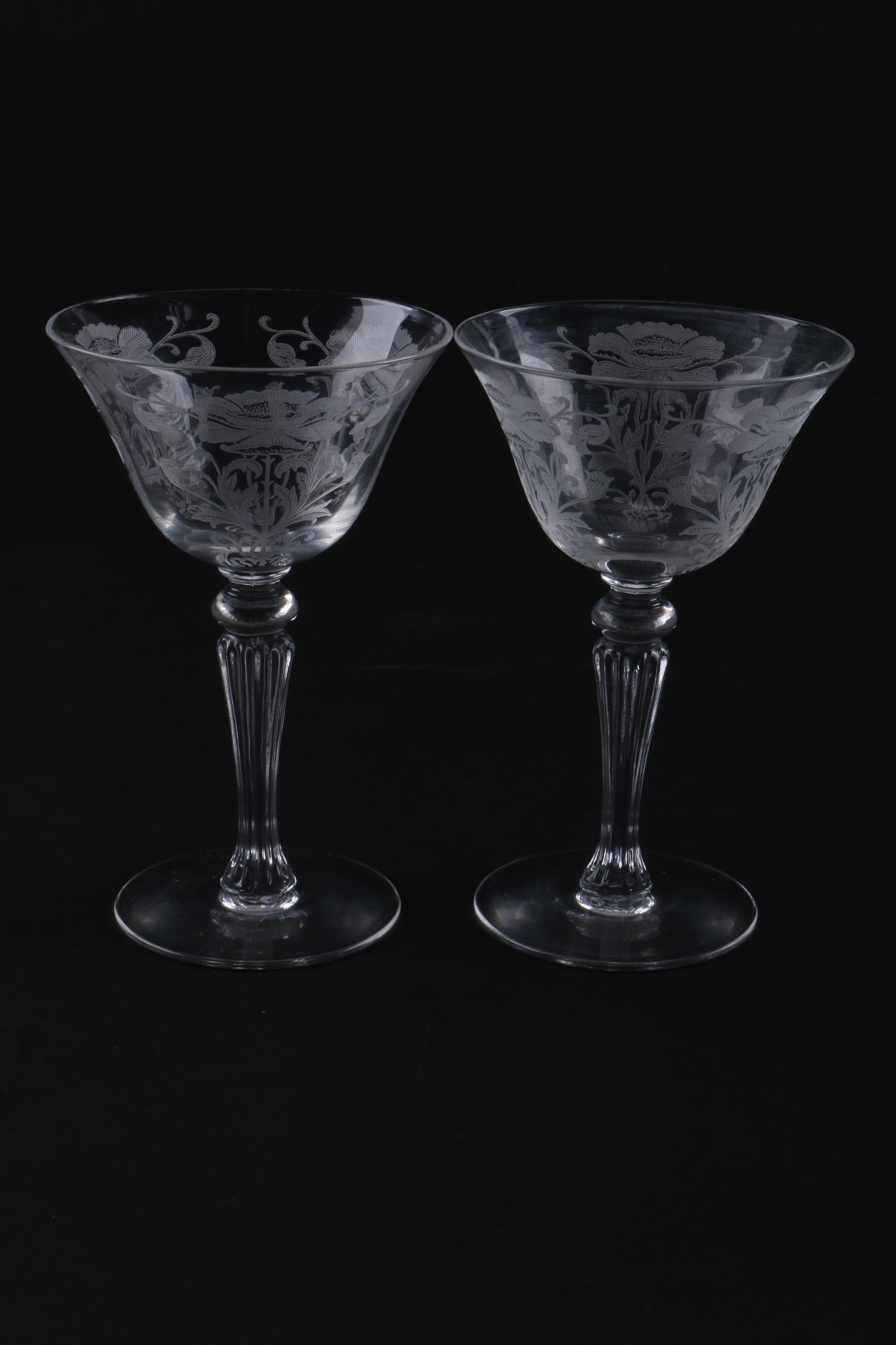 Assortment of Etched Glassware