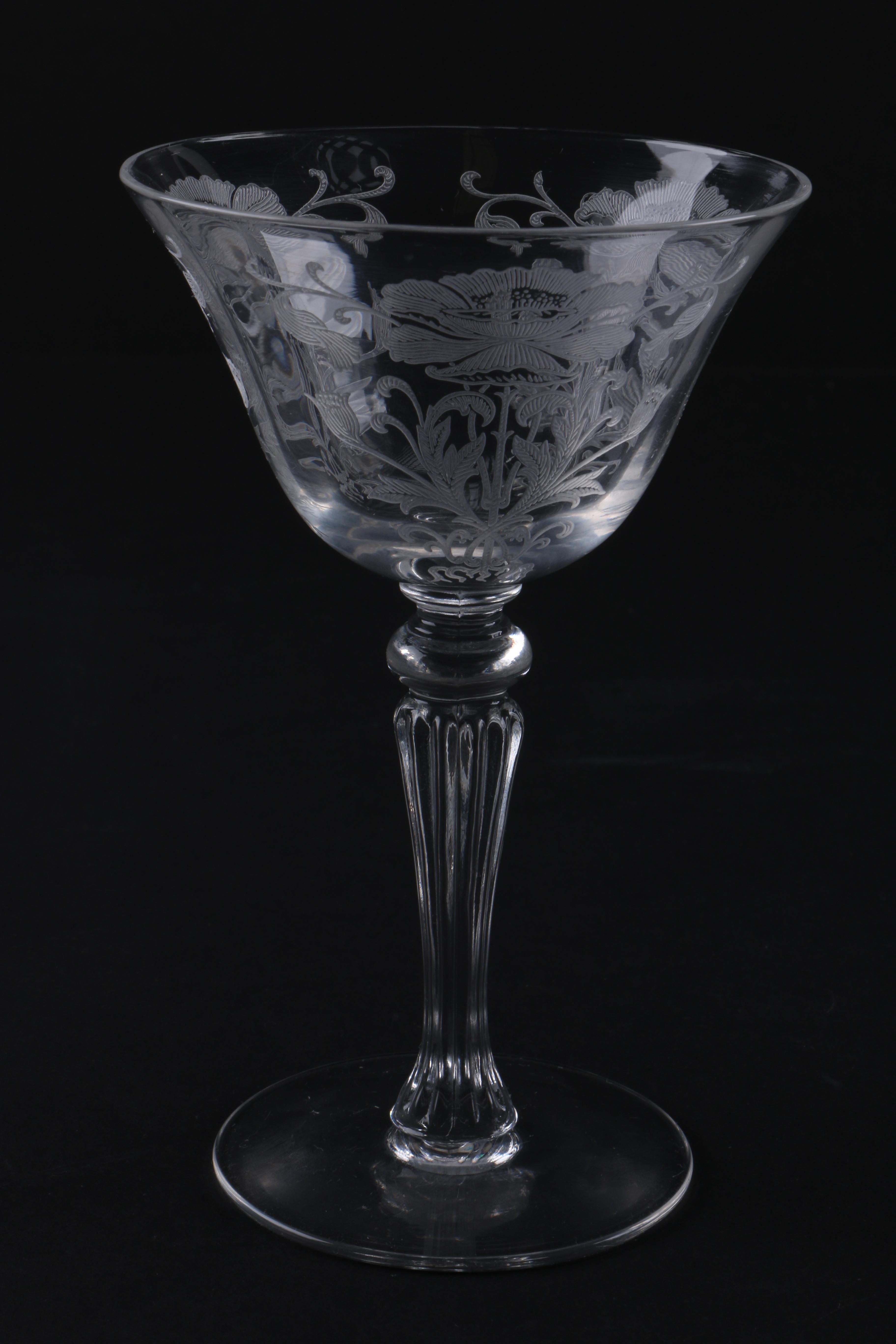 Assortment of Etched Glassware