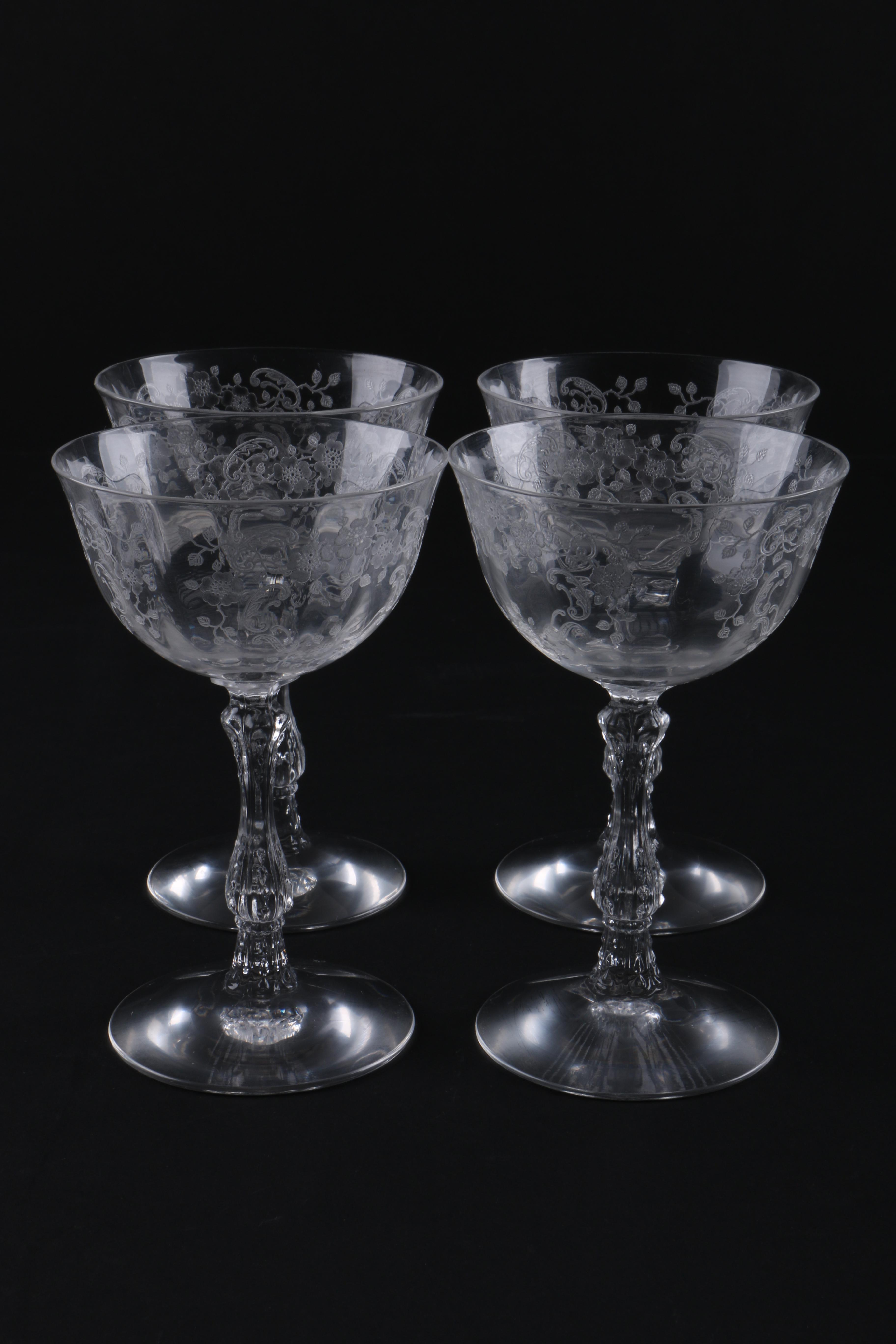 Assortment of Etched Glassware